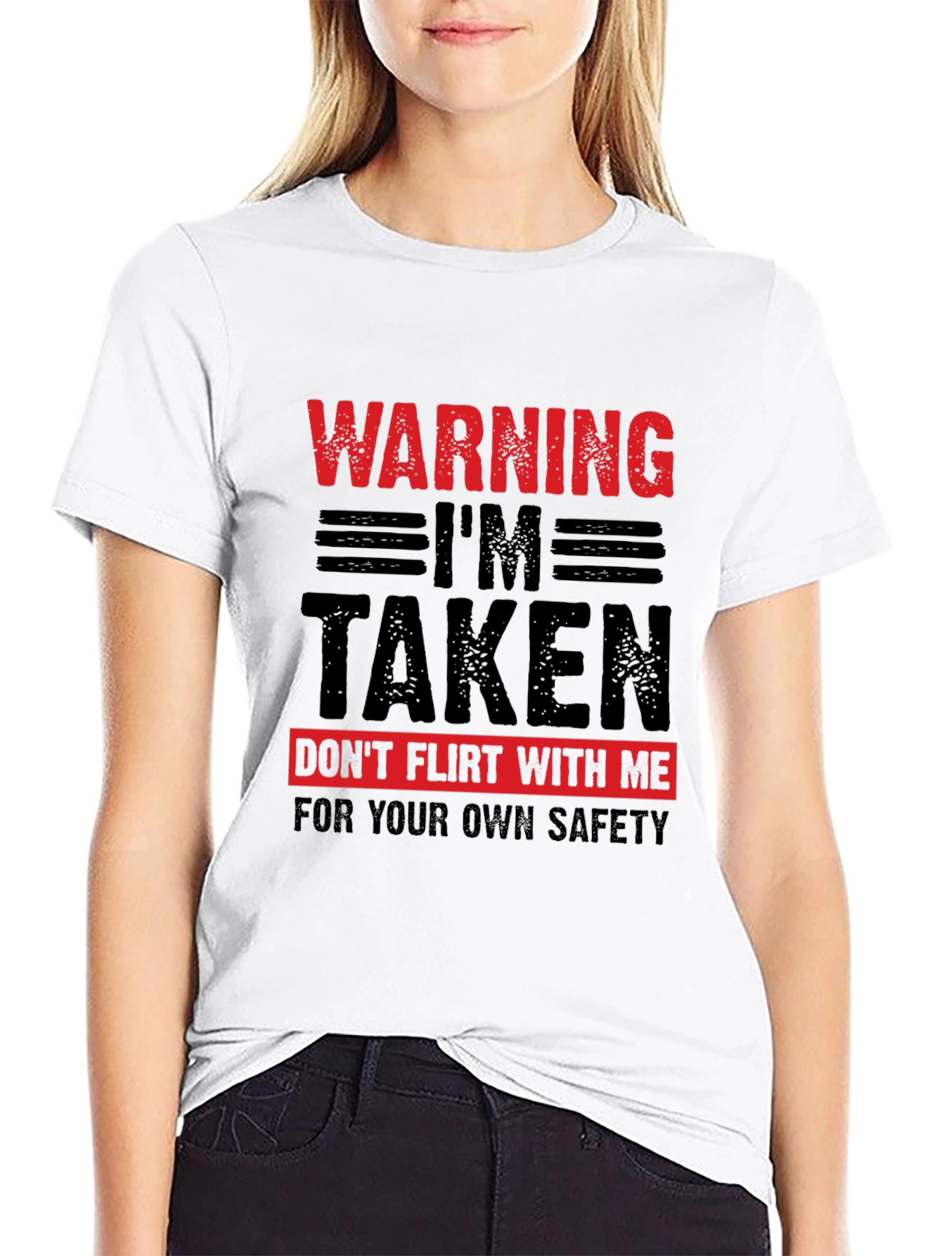 Black Warning I'm Taken T-Shirt - Novelty Graphic Tee view 9