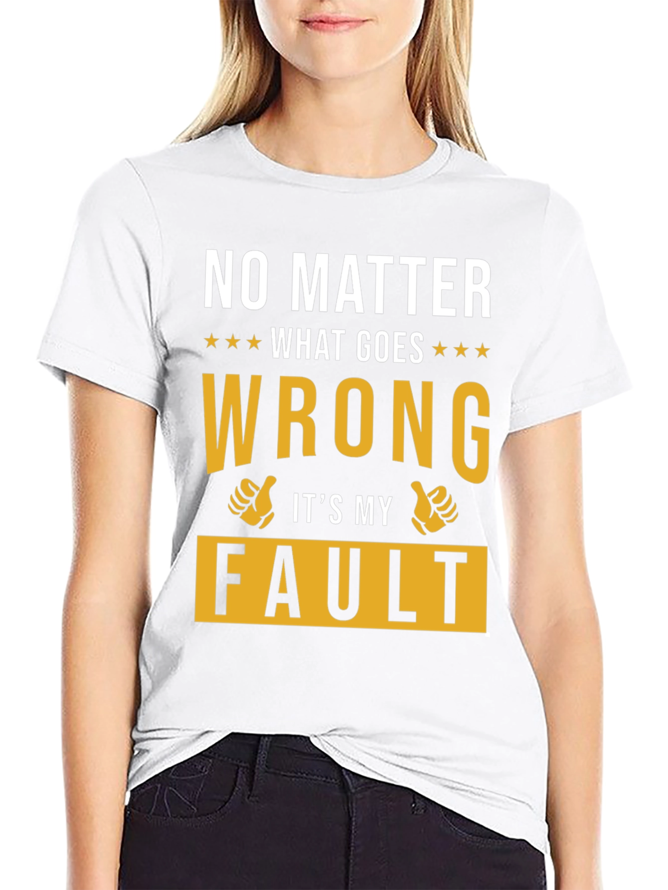Black Funny Graphic T-Shirt - "It's My Fault" view 9