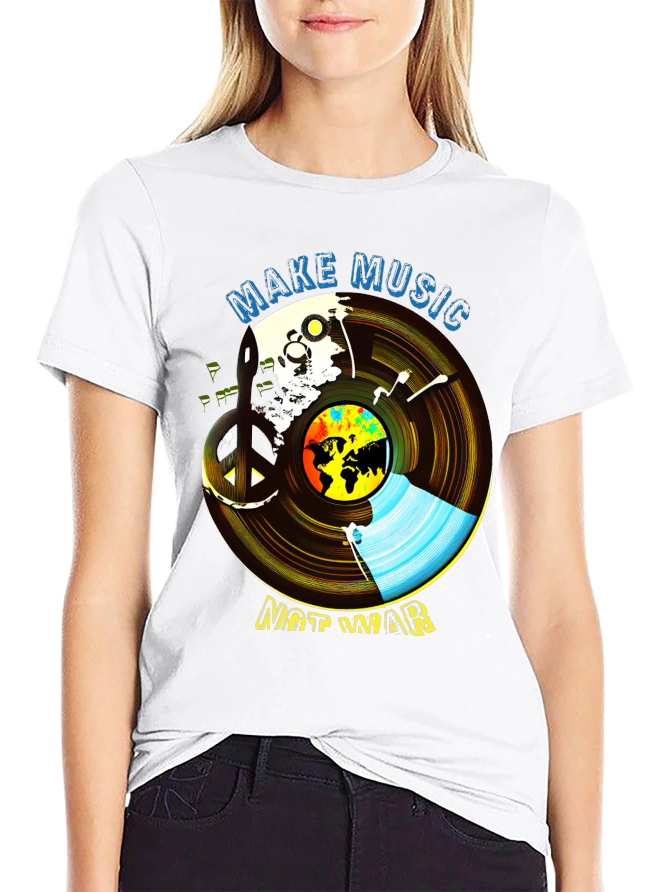 Make Music Not War Graphic Tee - Unisex Peace T-Shirt - 9