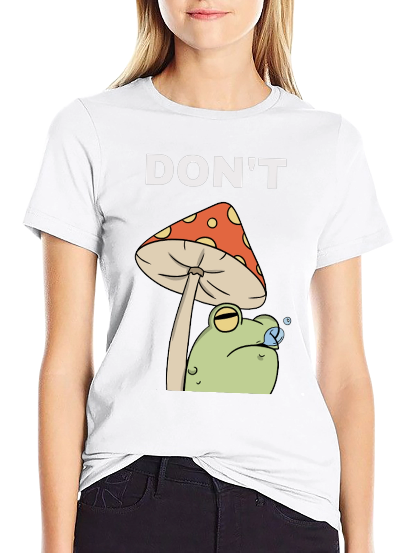 Black Don't Frog on Mushroom Graphic Tee view 9