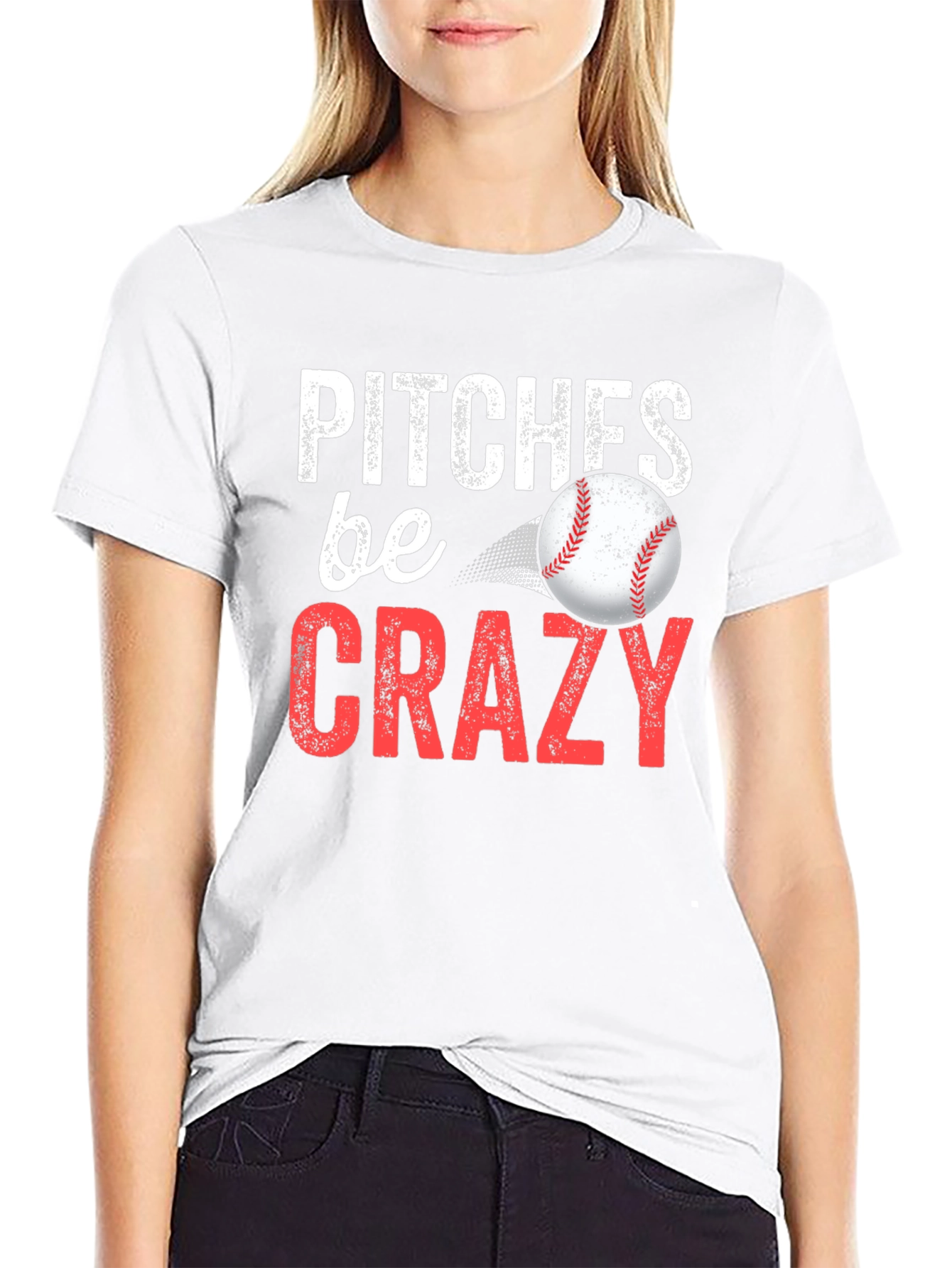 Black Pitches Be Crazy Baseball Graphic Tee view 9