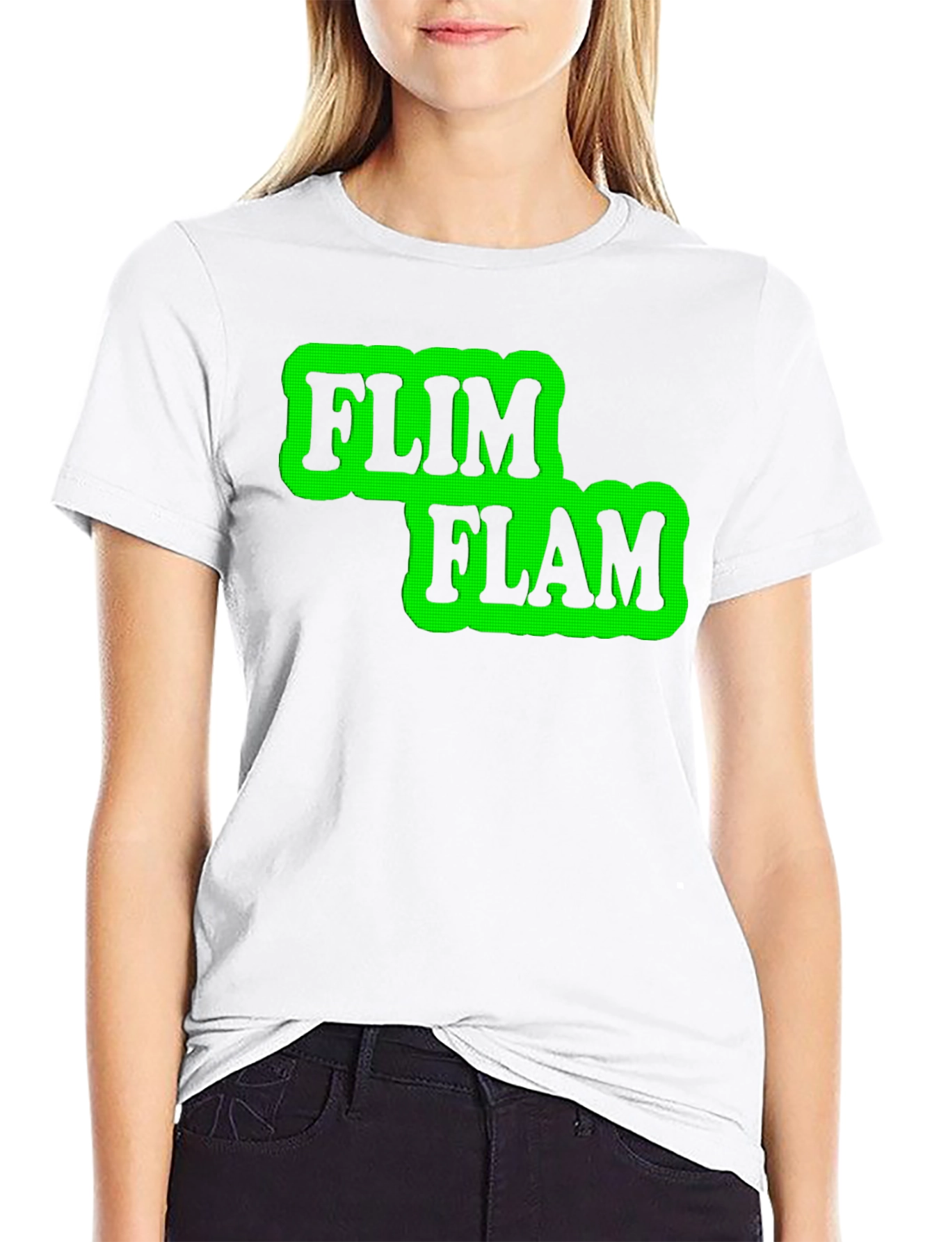 Black Flim Flam Graphic T-Shirt - Novelty Design Tee view 9