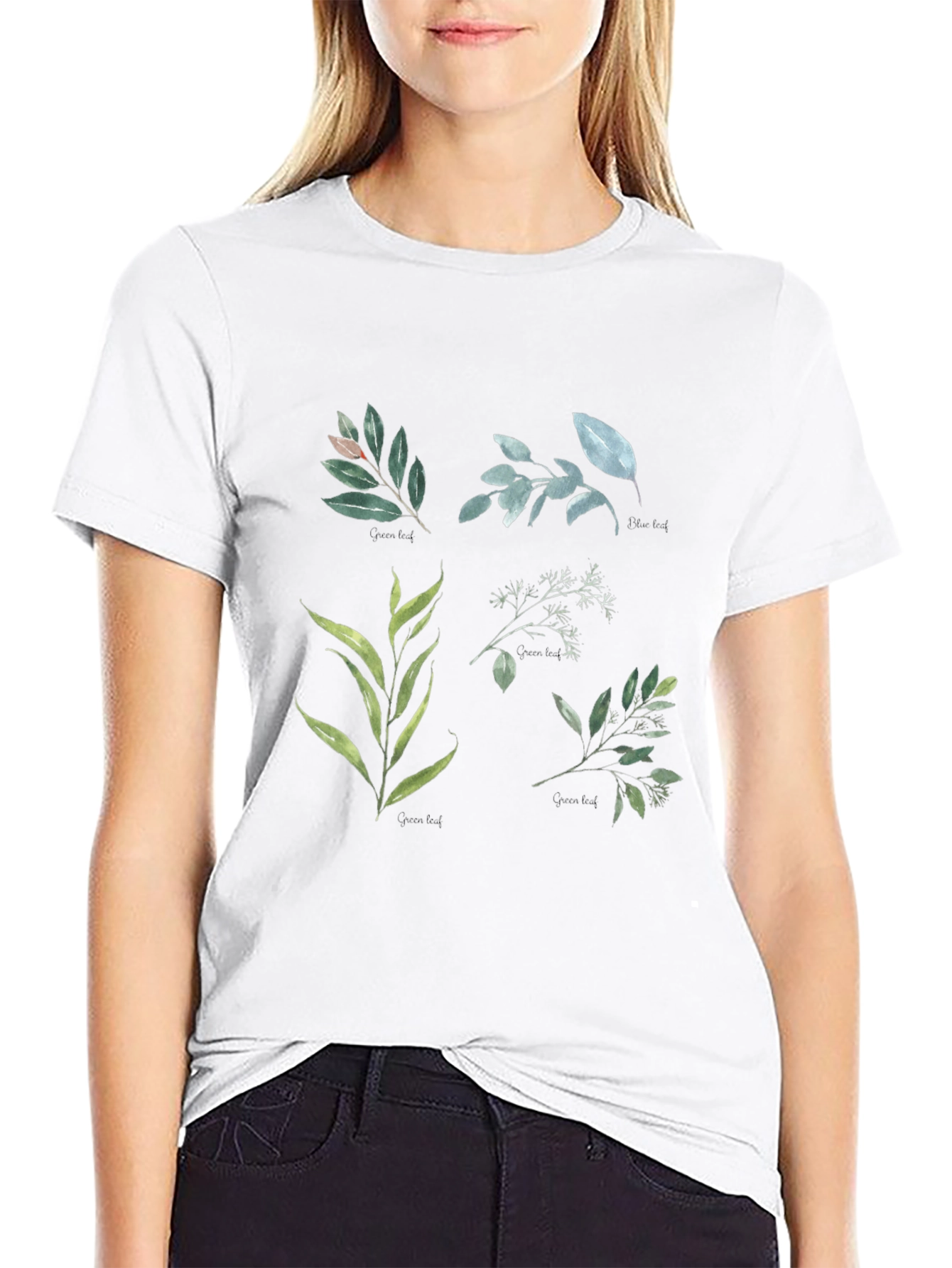 Black Botanical Print Black T-Shirt view 9