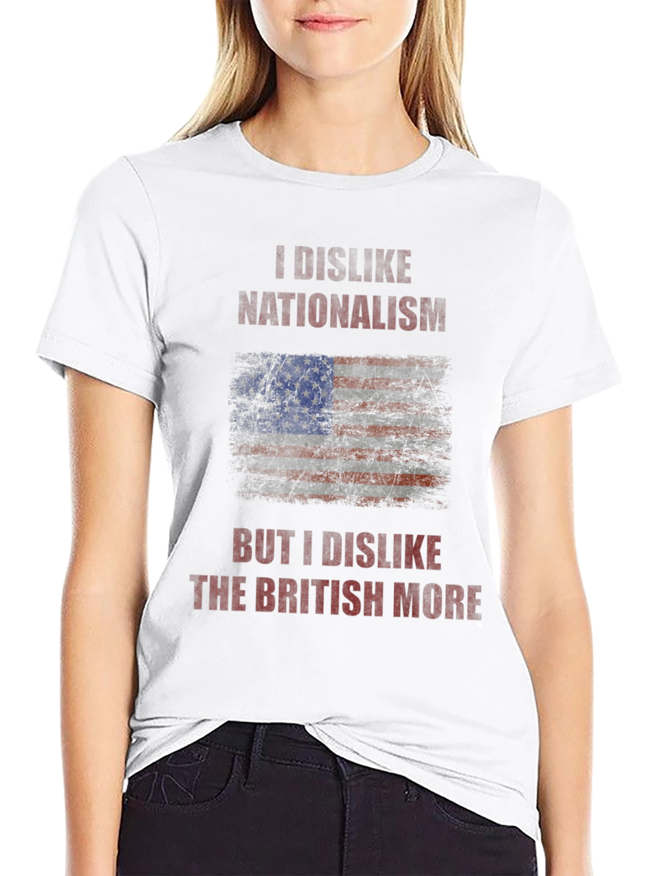Black I Dislike Nationalism T-Shirt - Anti-British Humor Tee view 9