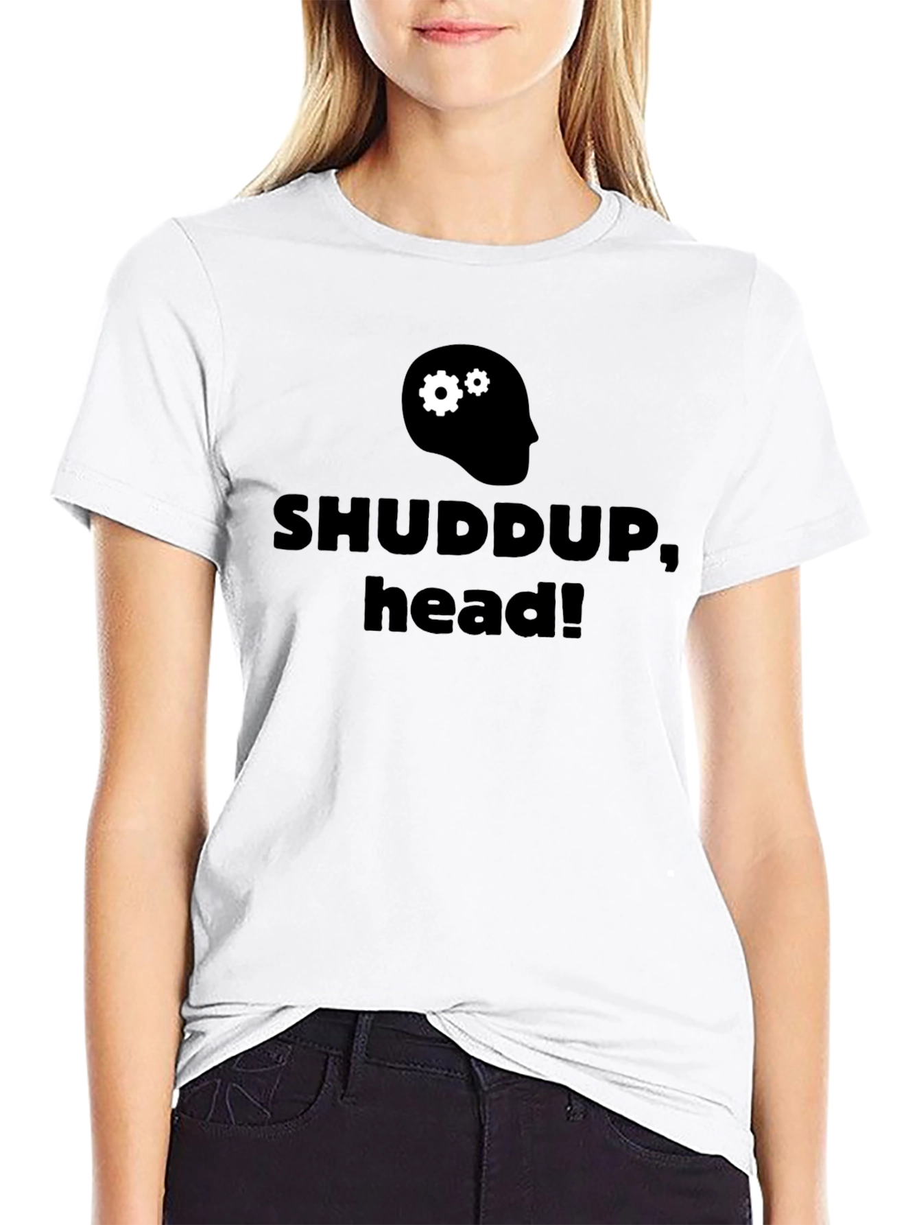 Black Shuddup Head Graphic T-Shirt view 9