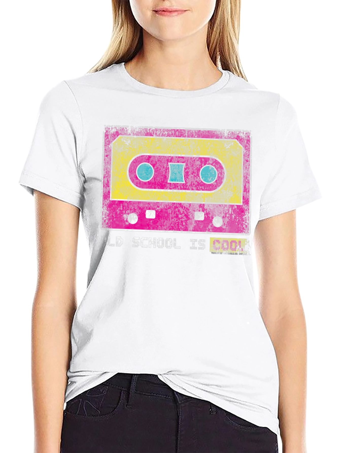 Black Retro Cassette Tape Graphic T-Shirt - Old School Cool view 9