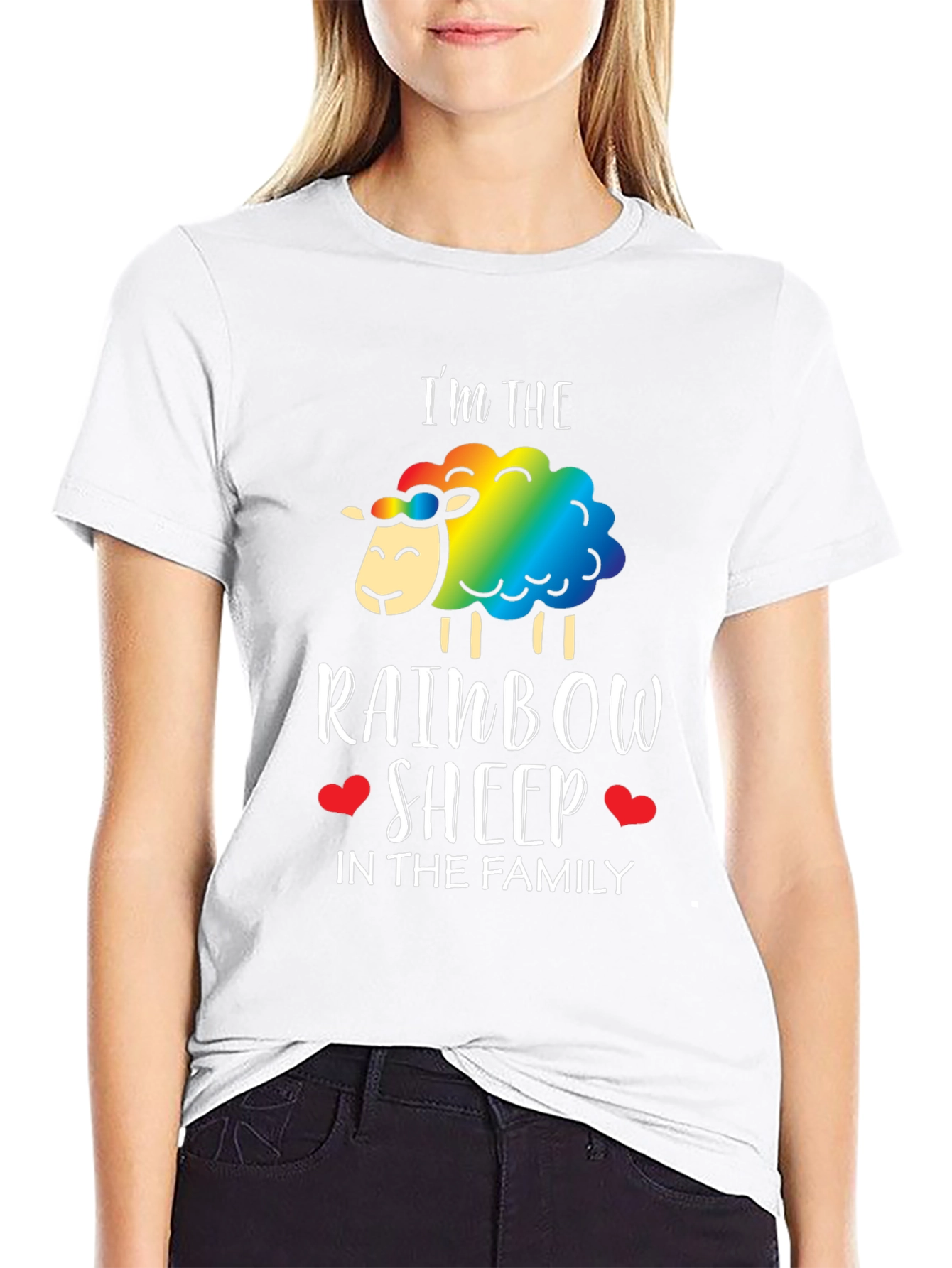 Black Rainbow Sheep Family T-Shirt - Pride LGBTQ+ Tee view 9