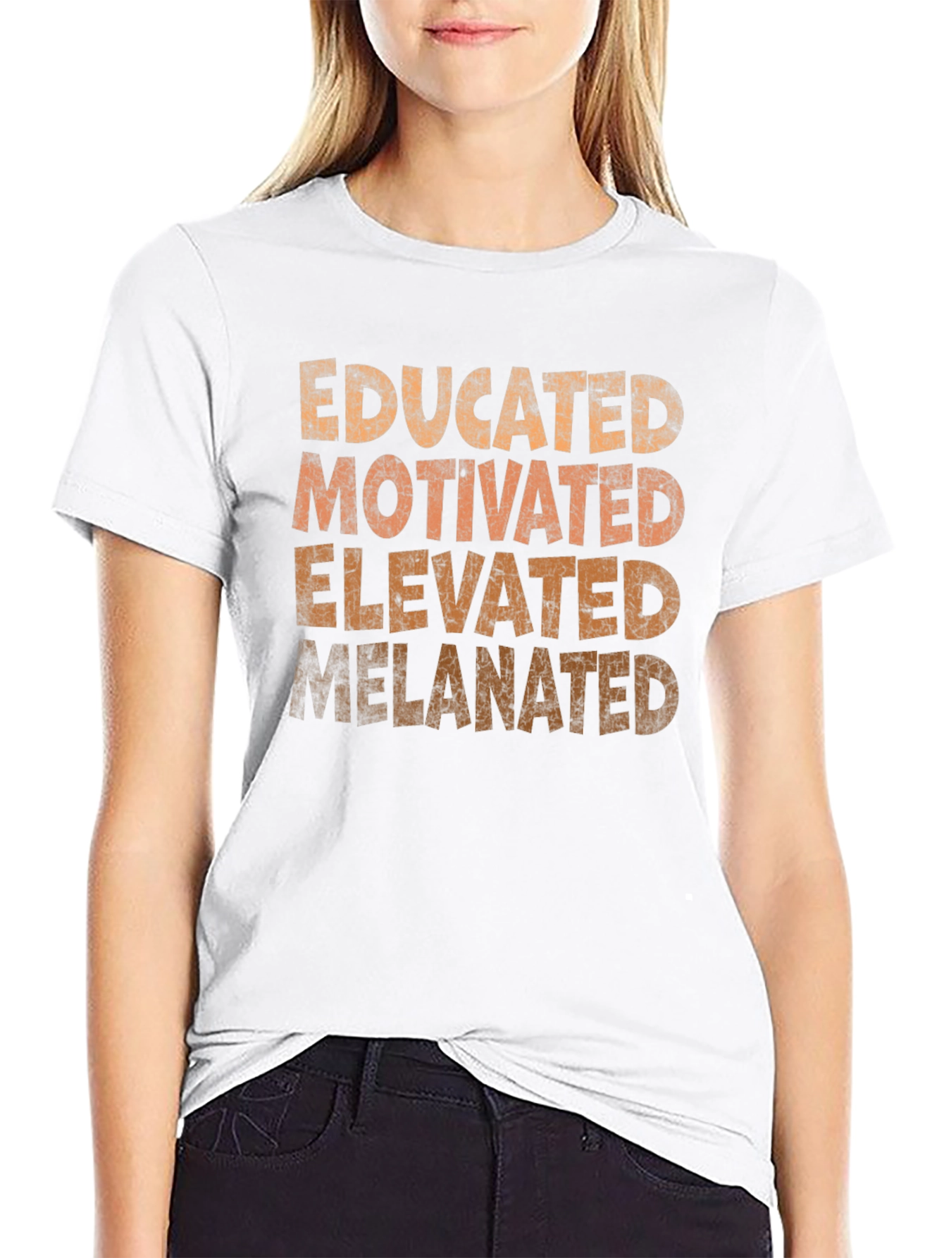 Black Educated, Motivated, Elevated, Melanated T-Shirt view 9