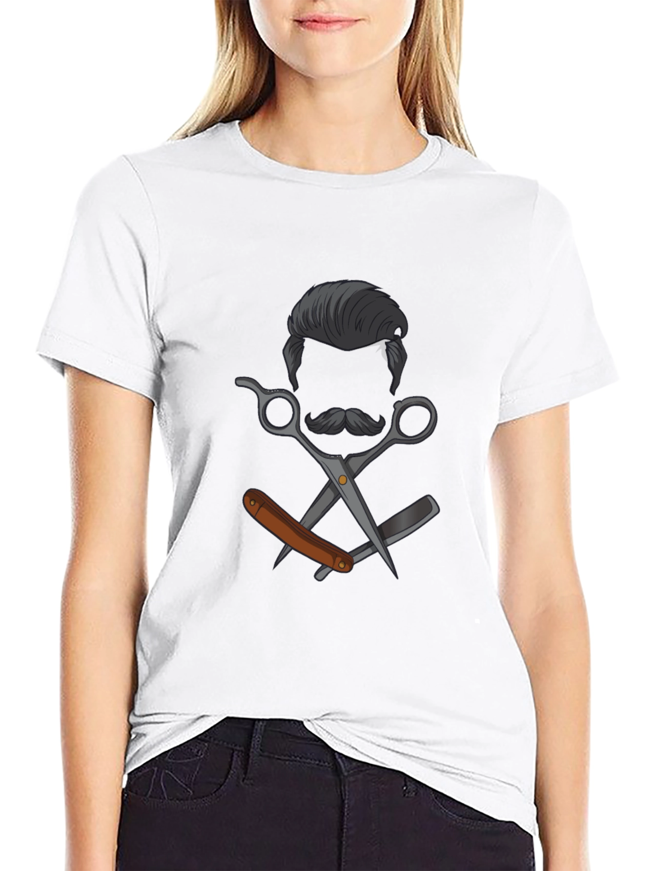 Black Barber Shop Style T-Shirt - Hair Stylist Tee view 9