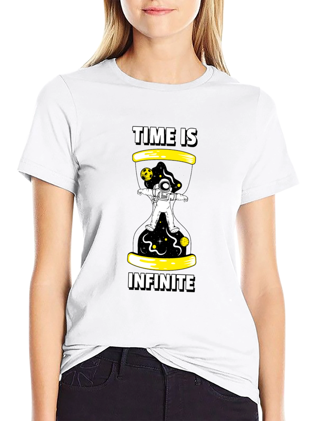 Black Time is Infinite Black Graphic Tee view 9