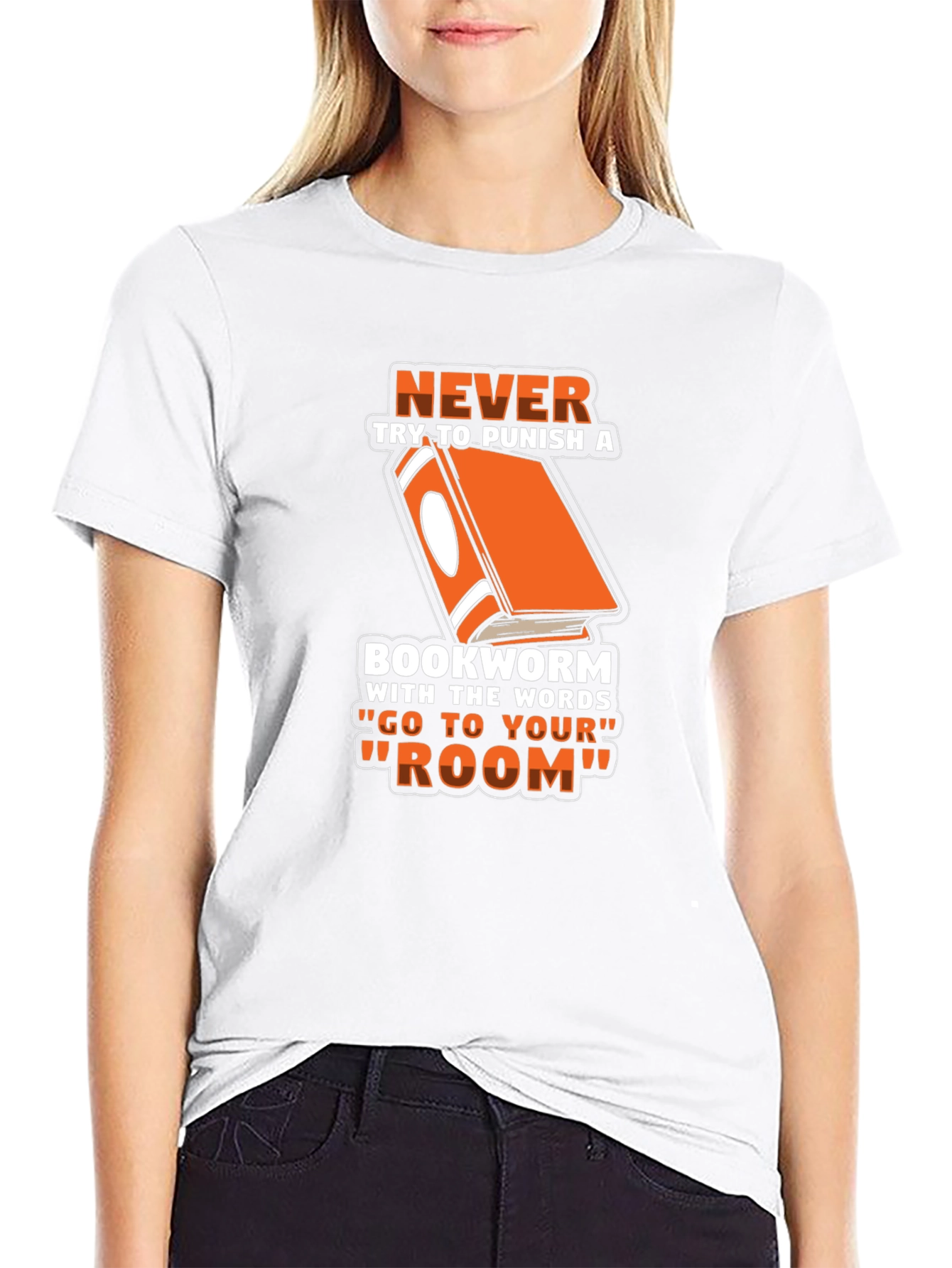 Black Never Punish a Bookworm T-Shirt view 9
