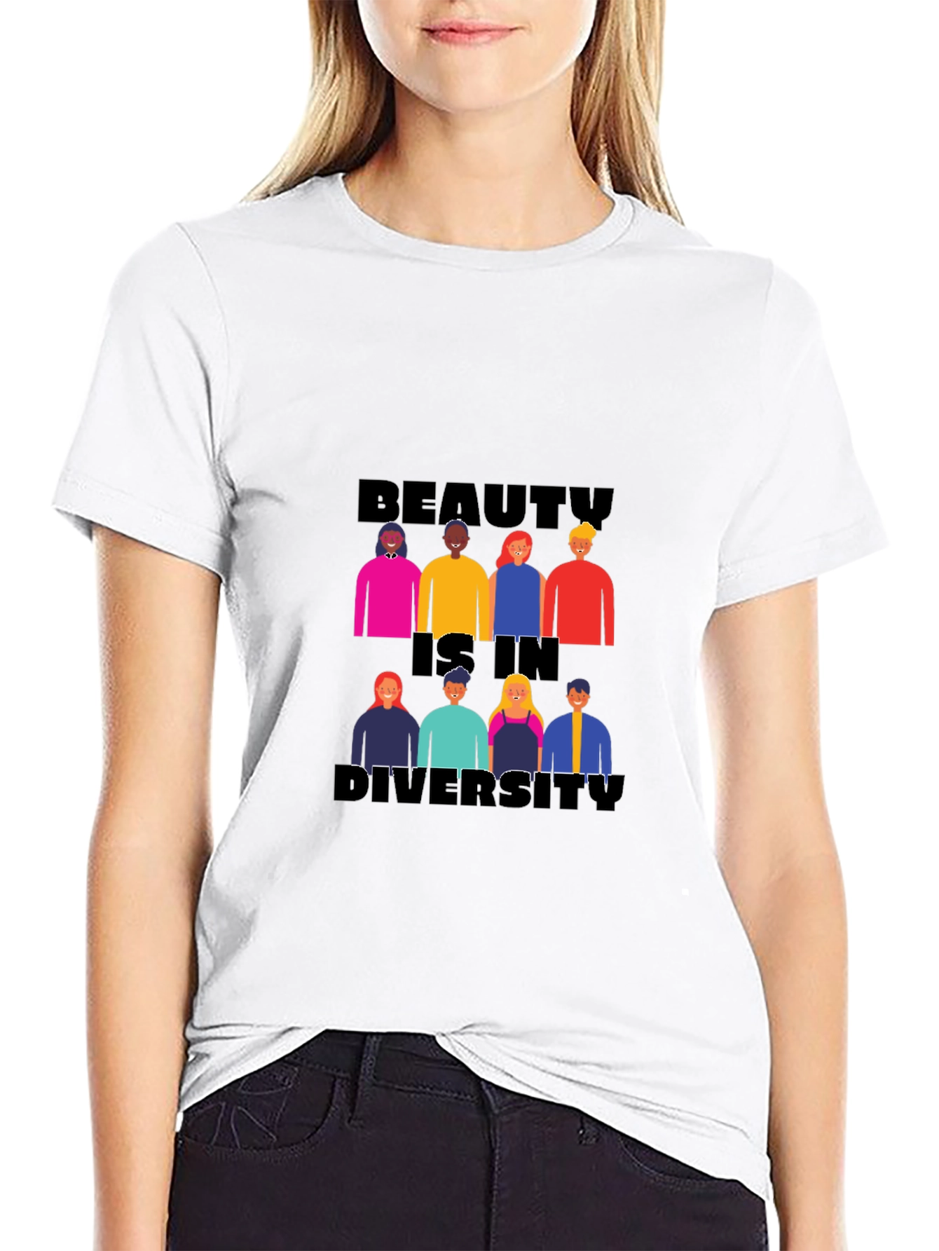 Black Beauty in Diversity Black Graphic Tee view 9