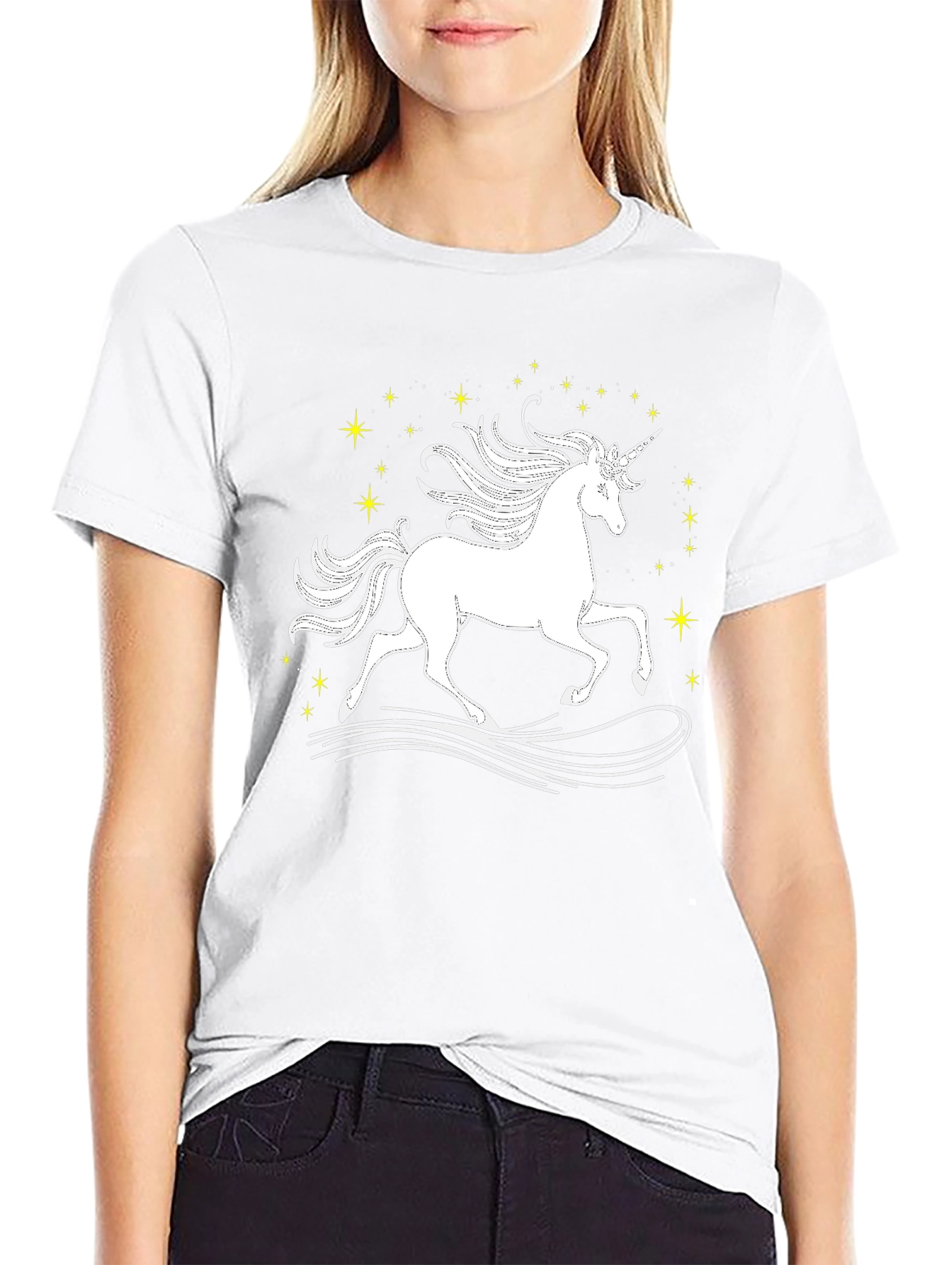 Black Unicorn Graphic Black T-Shirt view 9