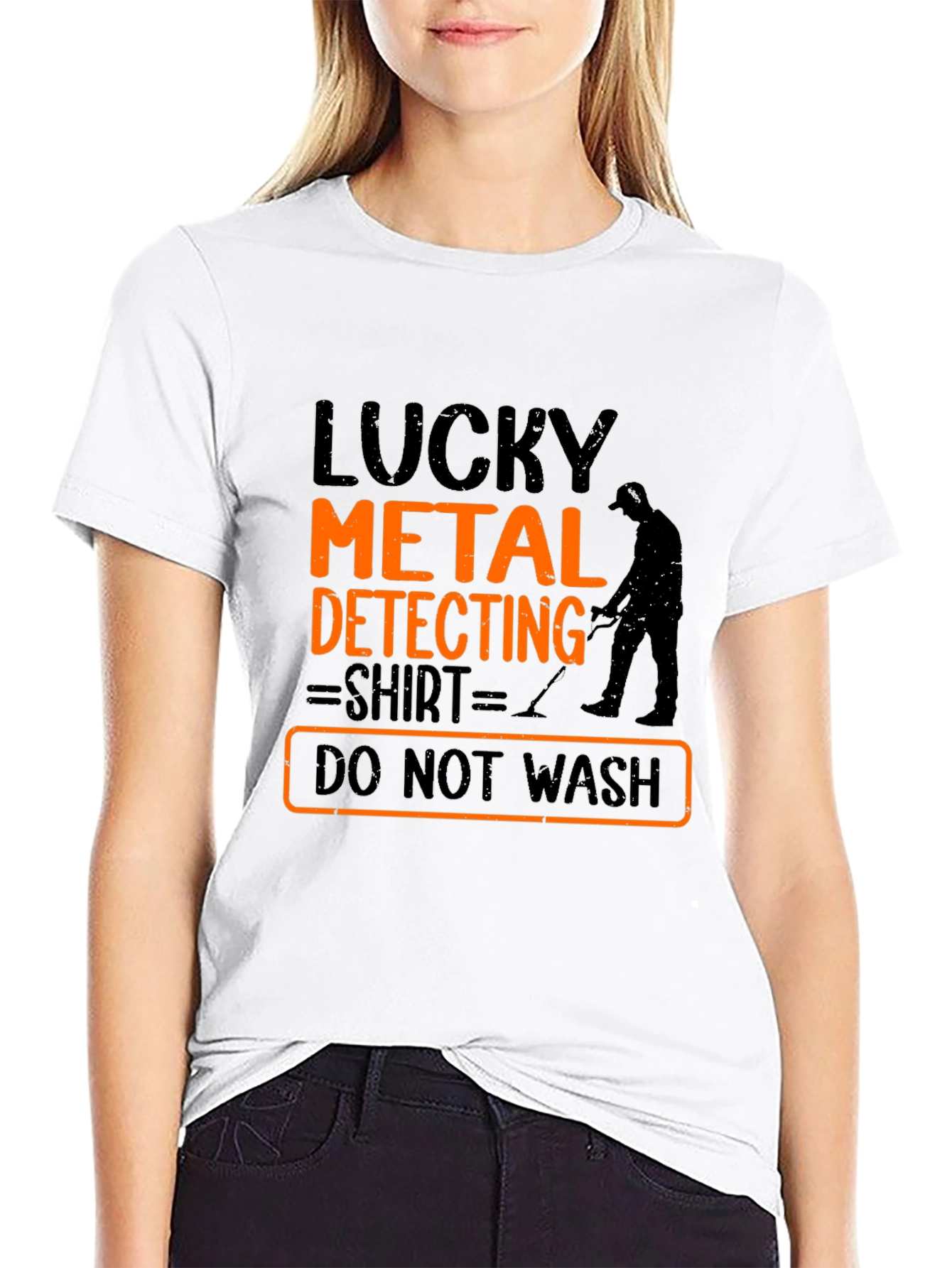 Black Lucky Metal Detecting Shirt - Novelty Hobby T-Shirt view 9