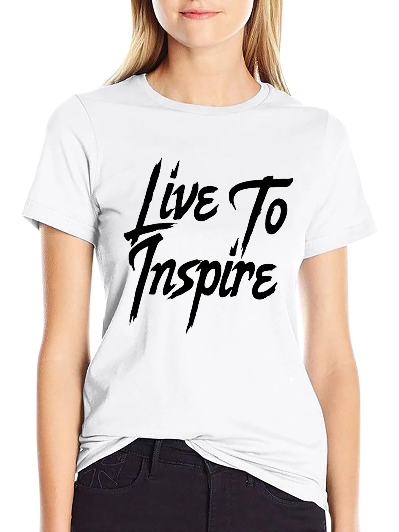 Black Live To Inspire Black Graphic Tee - Inspirational Style view 9