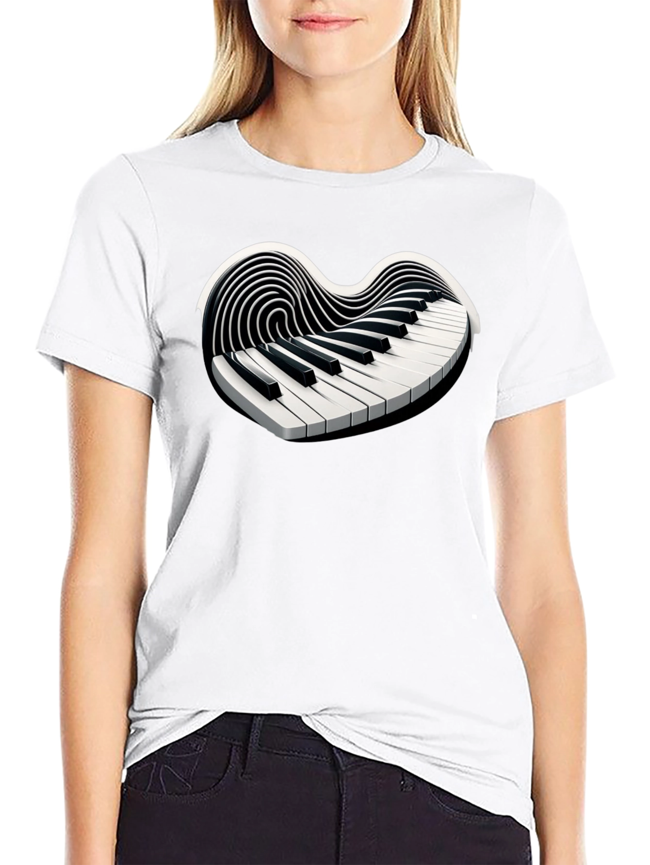 Piano Heart T-Shirt - Musical Love Tee - 9