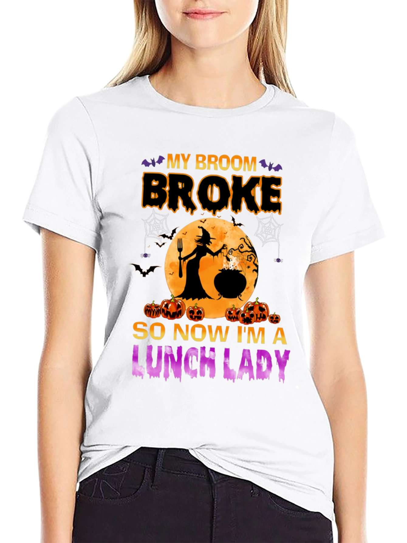 Black Halloween Lunch Lady Graphic Tee view 9