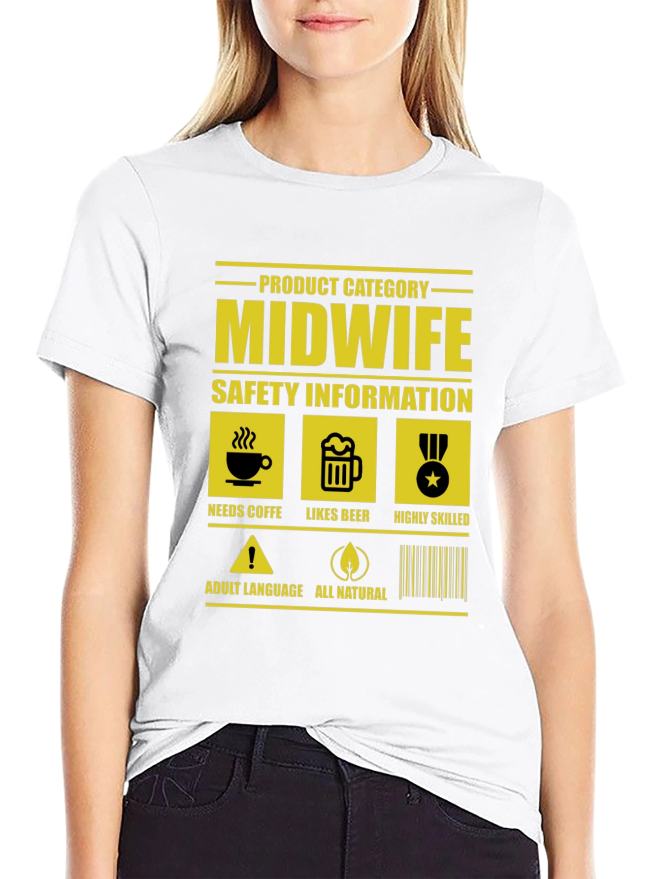 Black Midwife Product Category Funny T-Shirt view 9