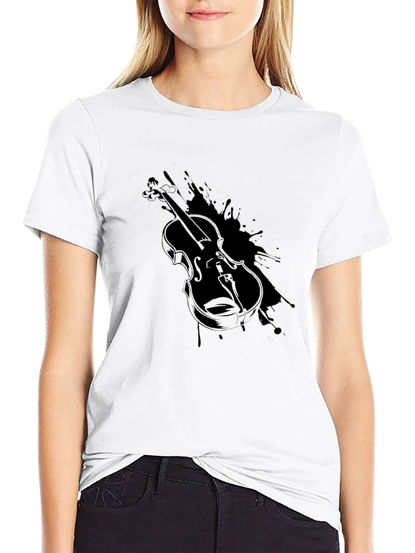 Black Violin Graphic Tee - Stylish Musician T-Shirt view 9