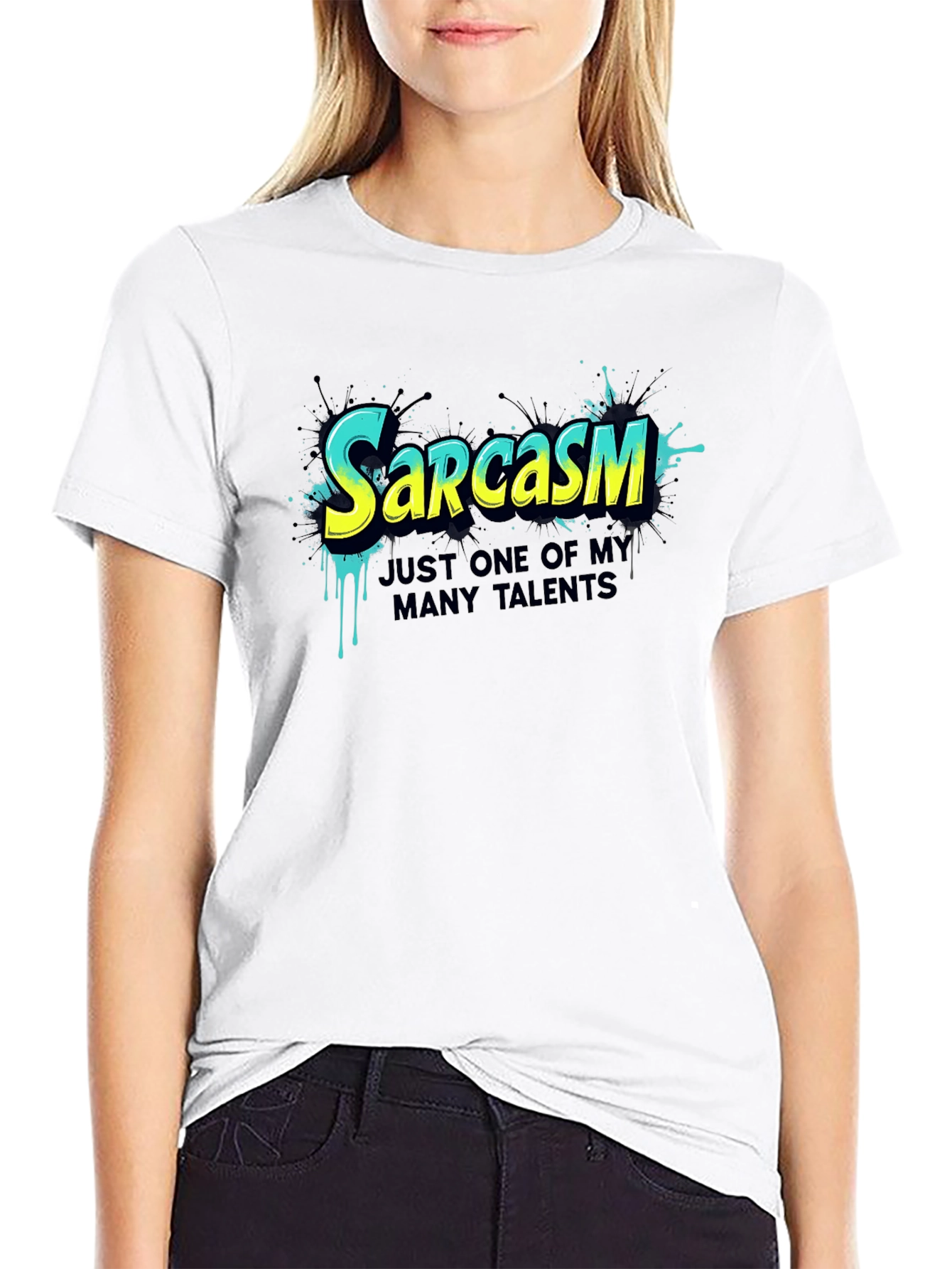 Black Sarcasm T-Shirt - One of My Many Talents view 9