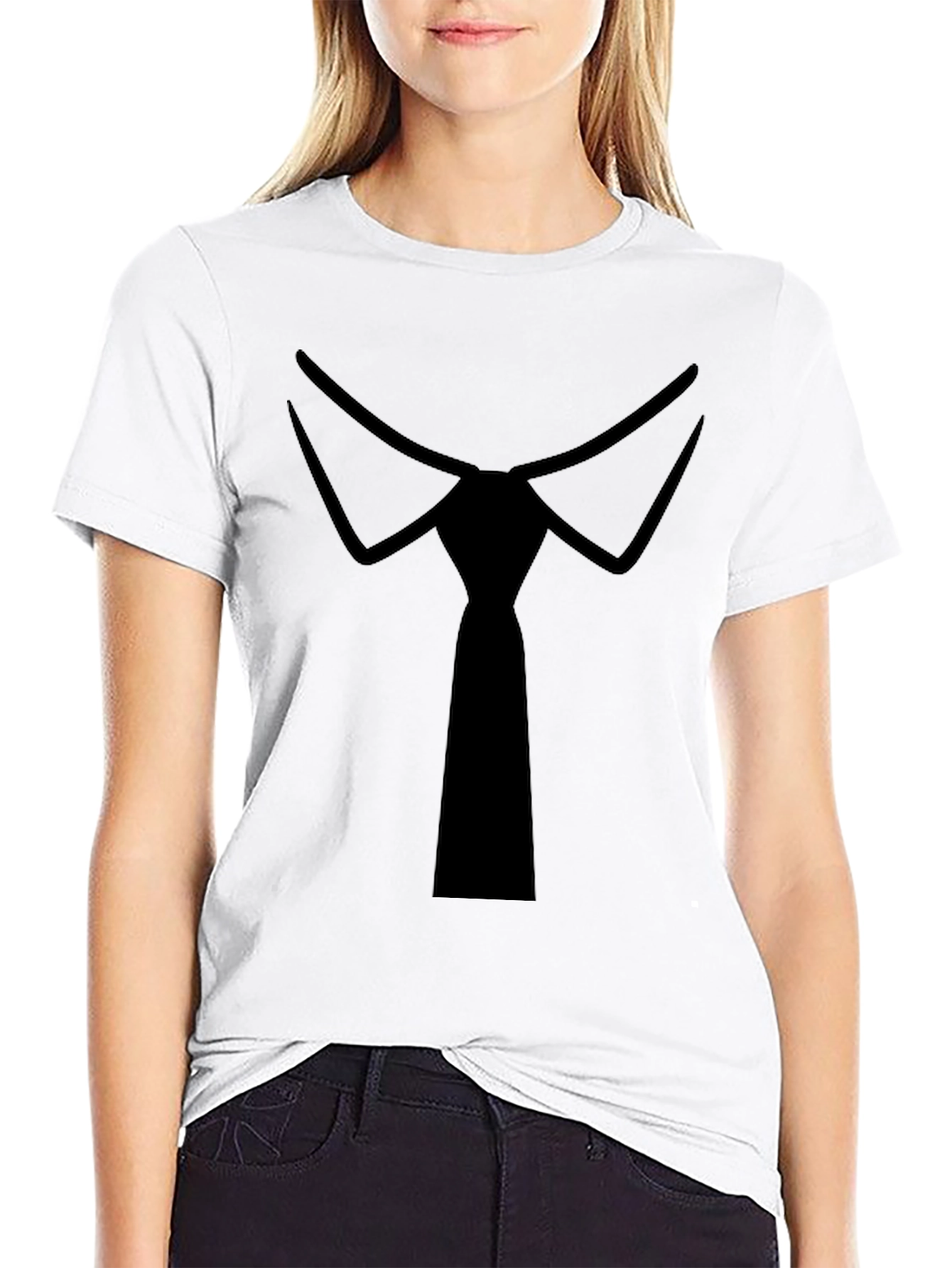 Black Formal Tie Black Tee - Stylish Novelty T-Shirt view 9