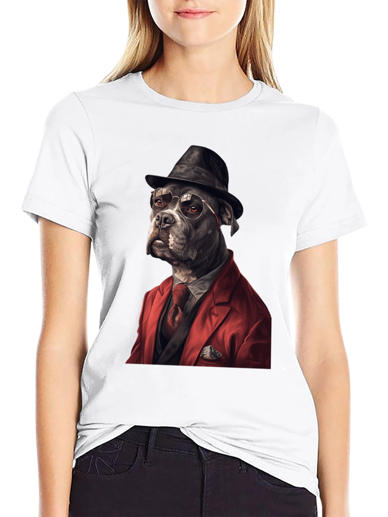 Black Dog in Suit Graphic Tee view 9