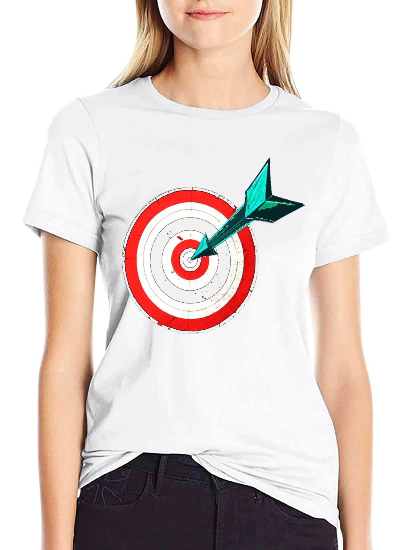Black Target Practice Tee - Bullseye Arrow Design view 9