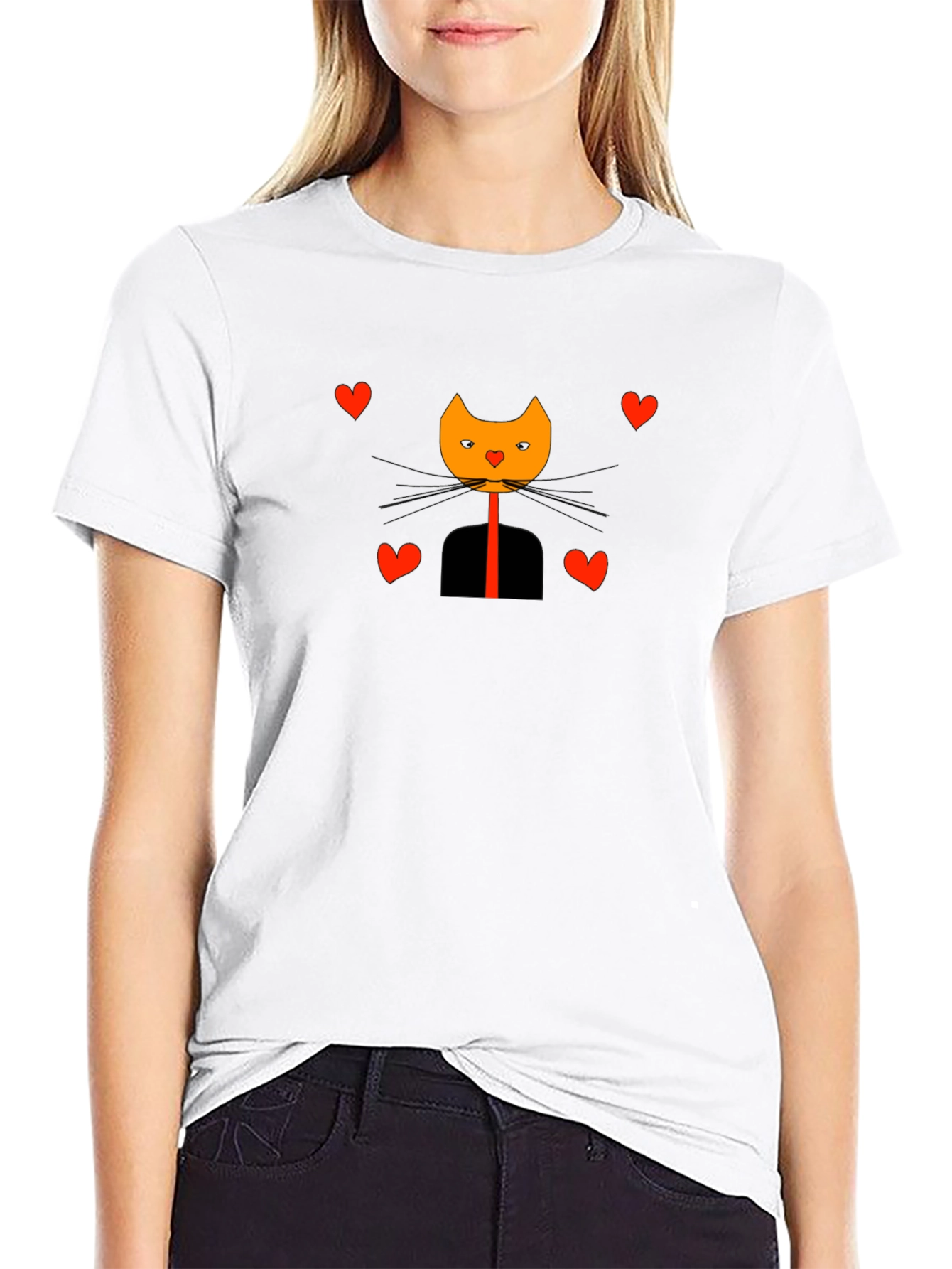 Black Cat in Suit Valentine's Day Graphic Tee view 9