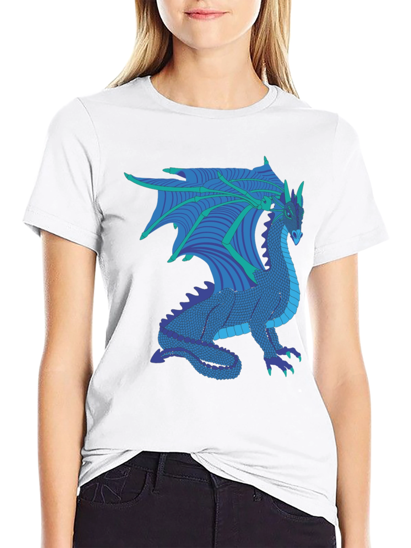 Black Dragon Graphic Tee - Fantasy Creature T-Shirt view 9