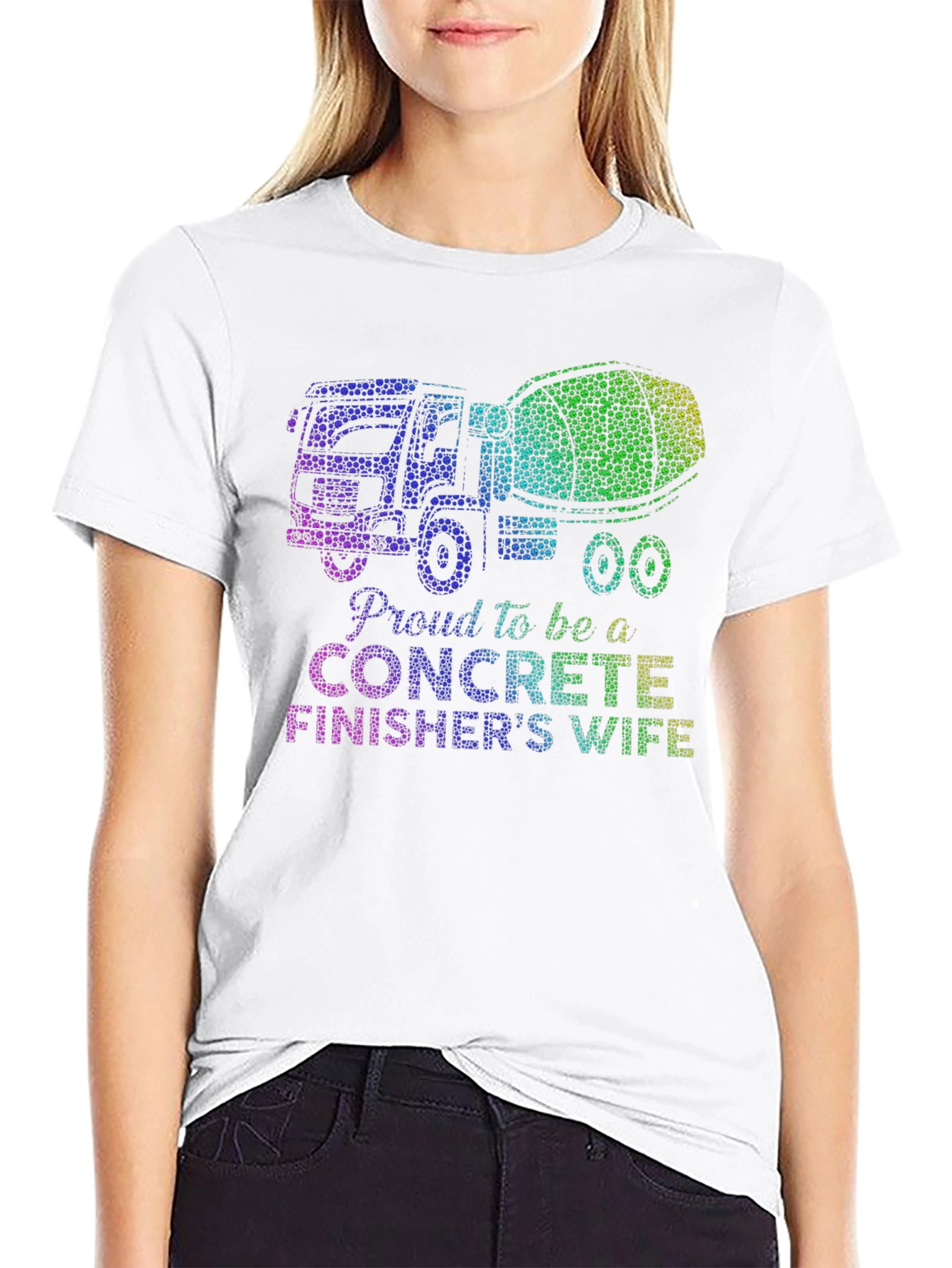 Black Proud Concrete Finisher's Wife Graphic Tee view 9