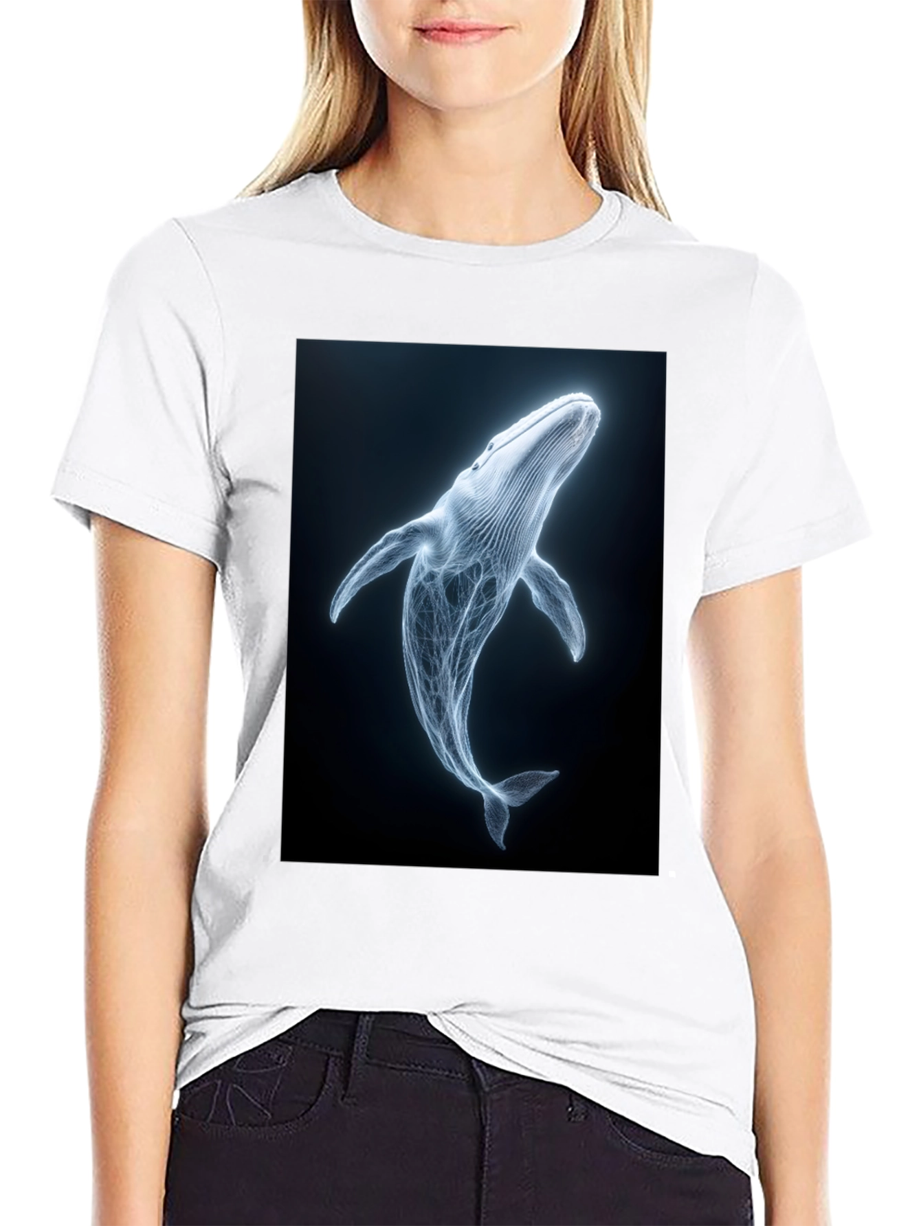 Black Whale Graphic Print Black T-Shirt view 9