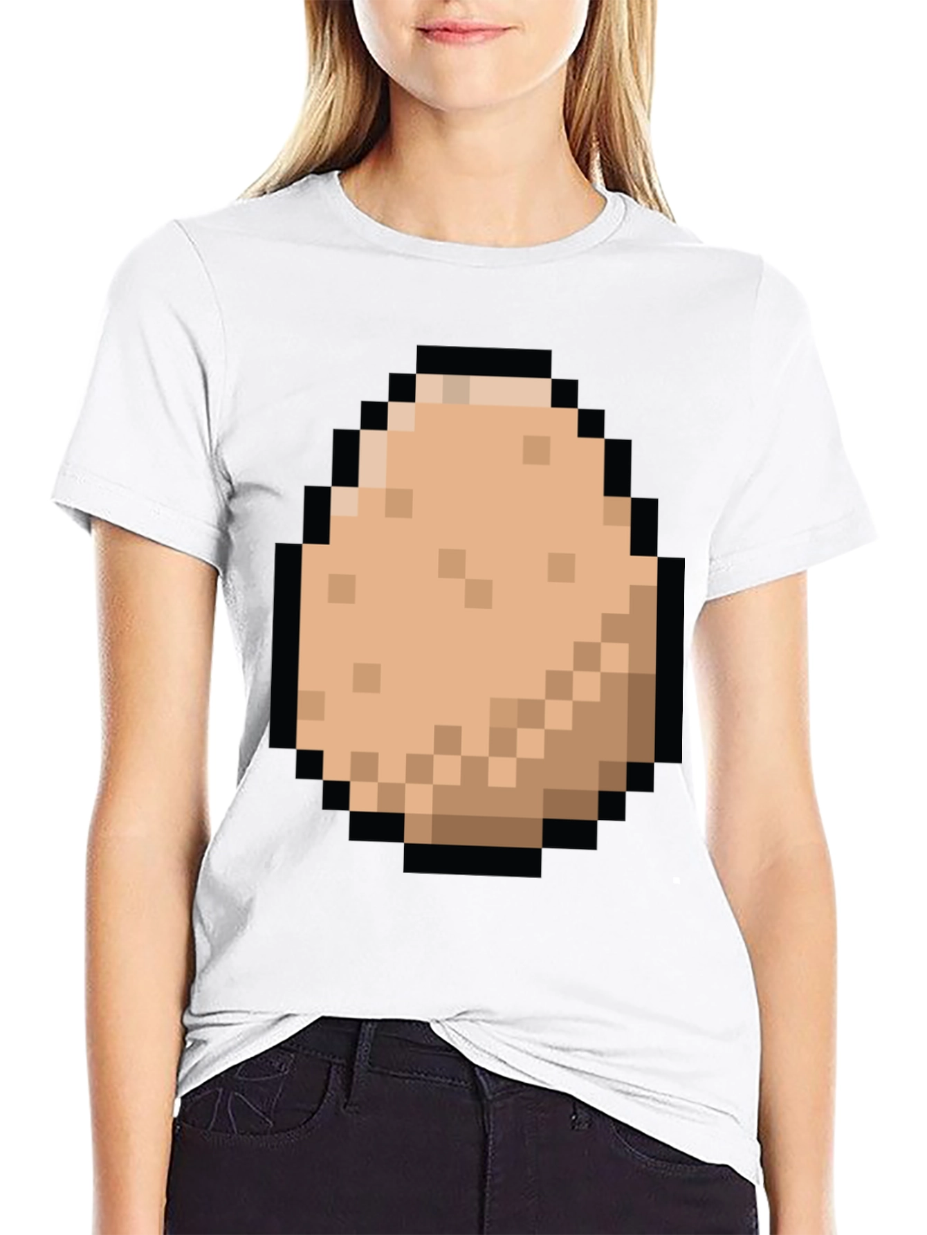 Black Pixel Potato T-Shirt - Gamer Style! view 9