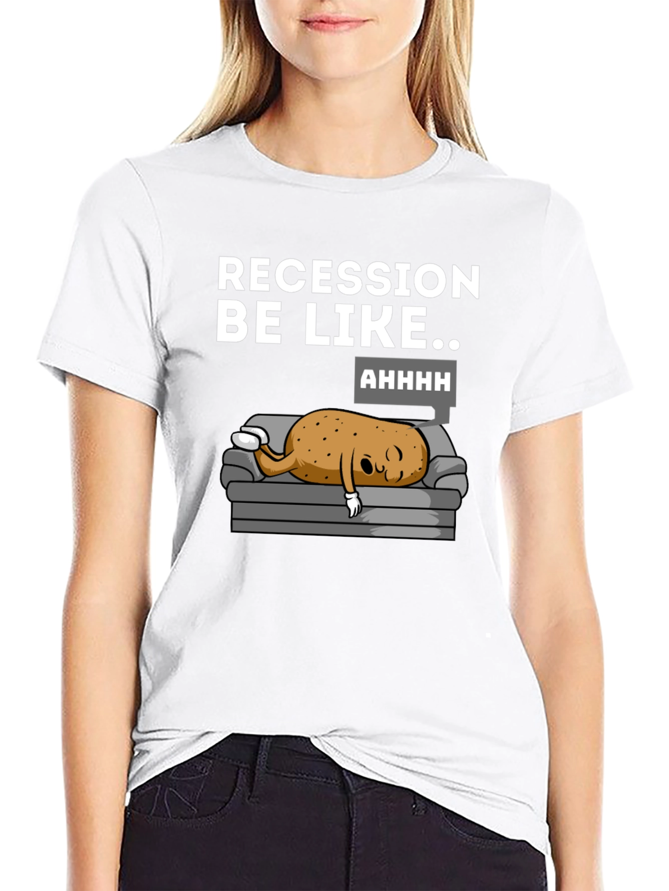 Black Recession Potato T-Shirt - Funny Novelty Tee view 9