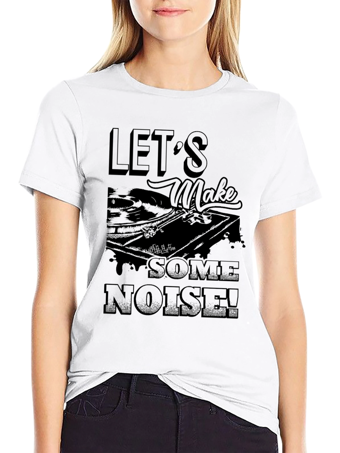 Black Let's Make Some Noise Black T-Shirt view 9