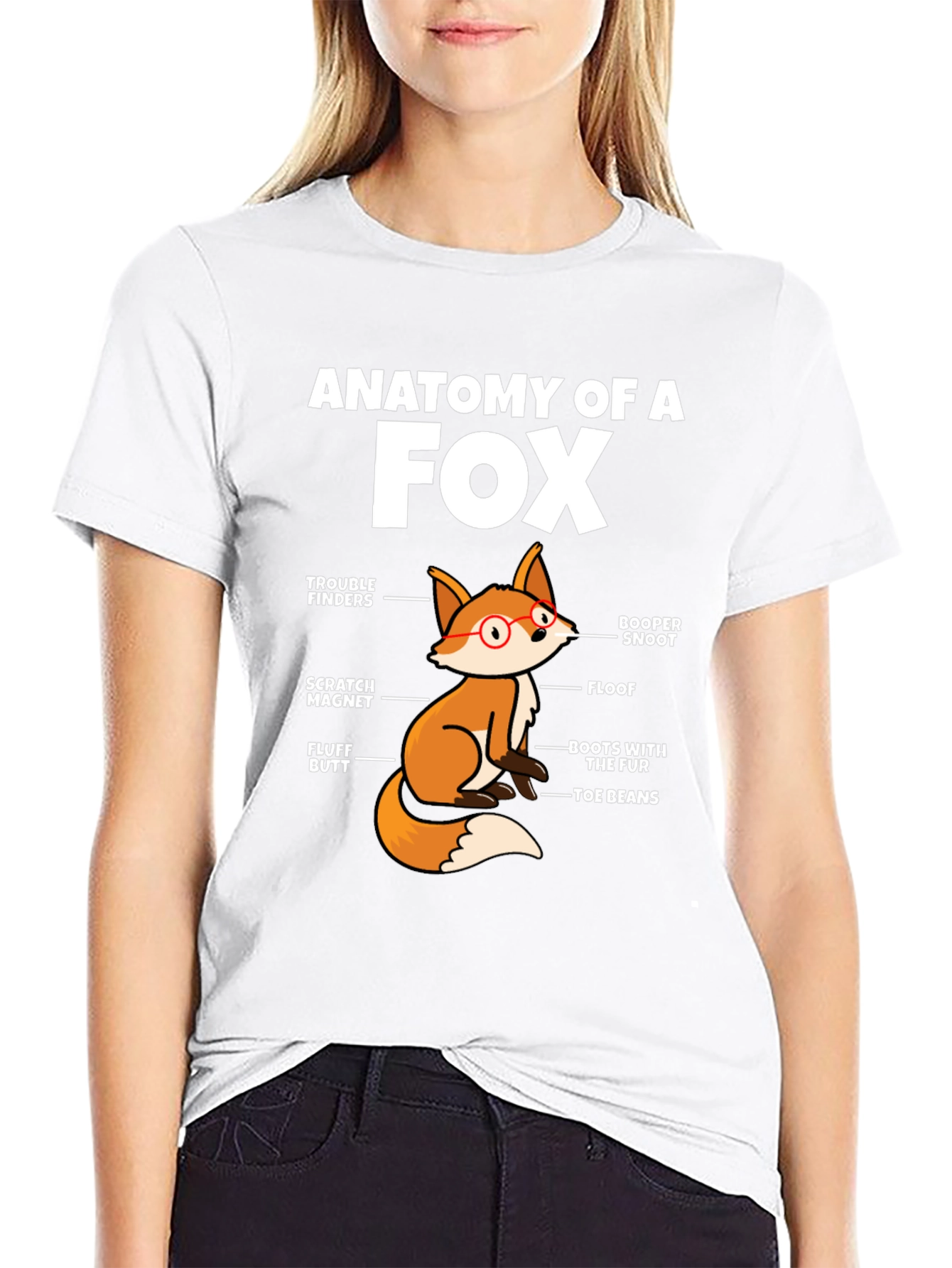 Black Anatomy of a Fox Funny T-Shirt view 9
