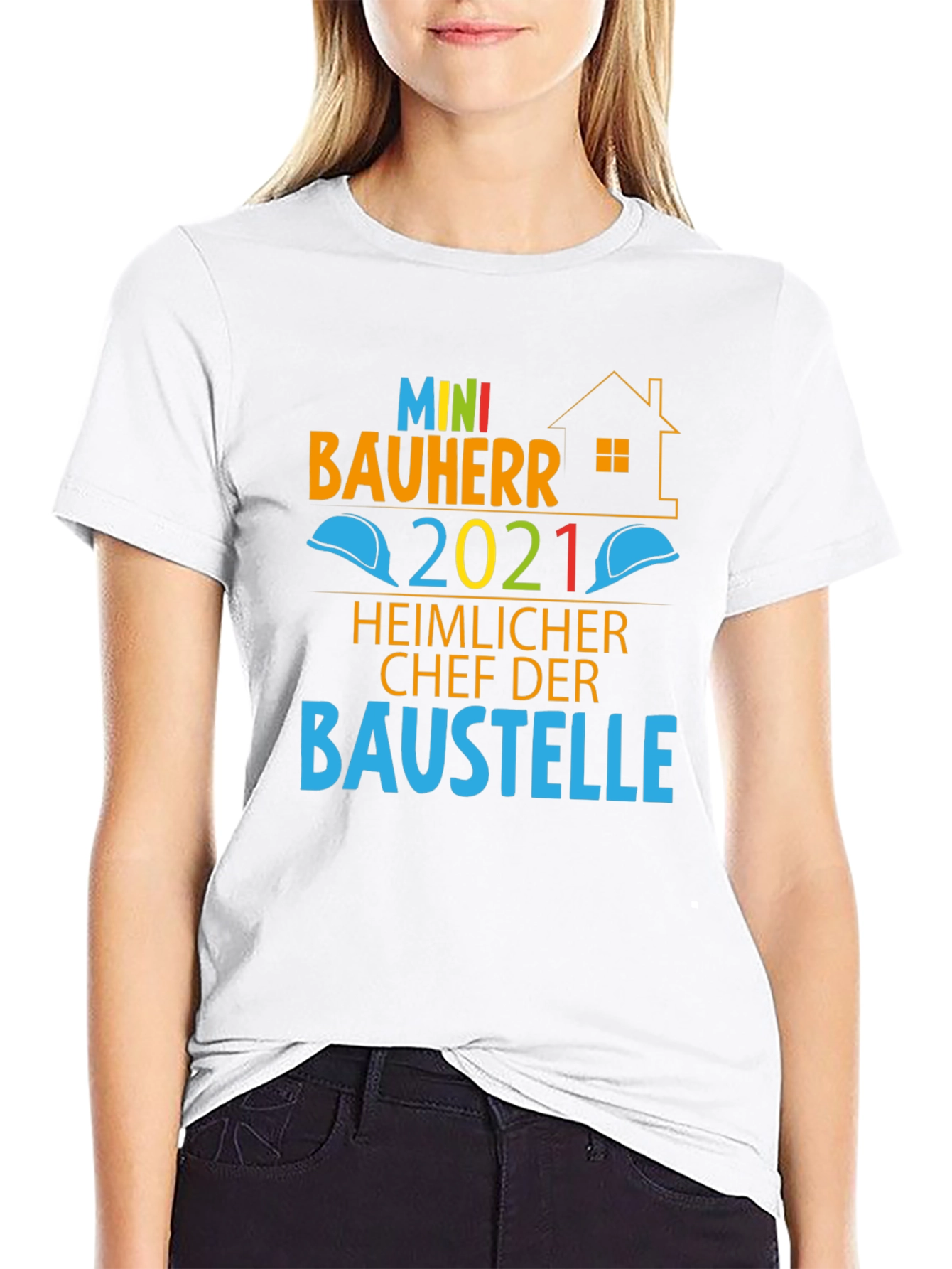 Black Mini Bauherr 2021 T-Shirt, Construction Boss Tee view 9