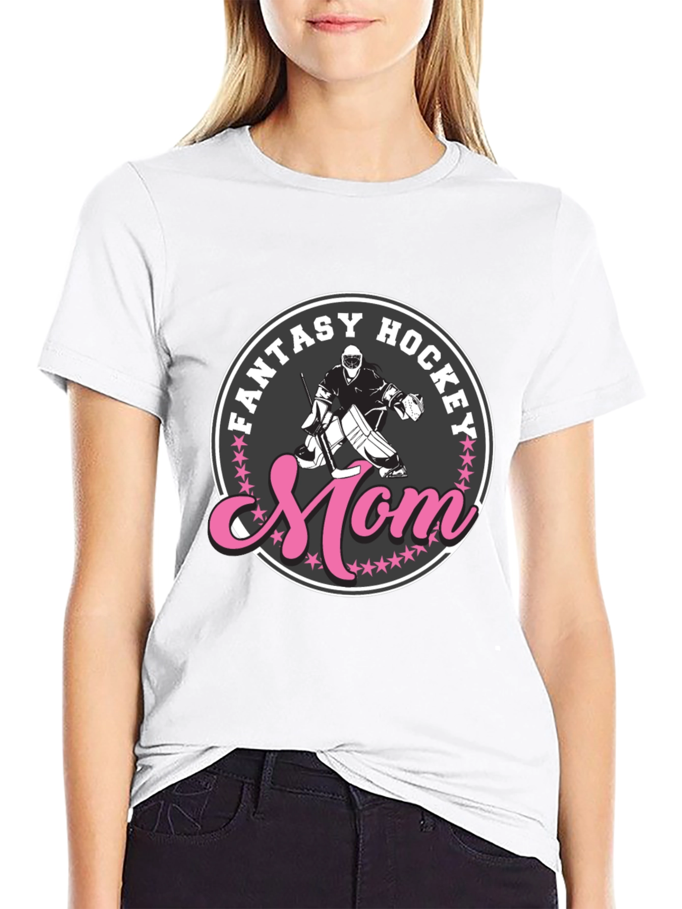 Black Fantasy Hockey Mom T-Shirt view 9