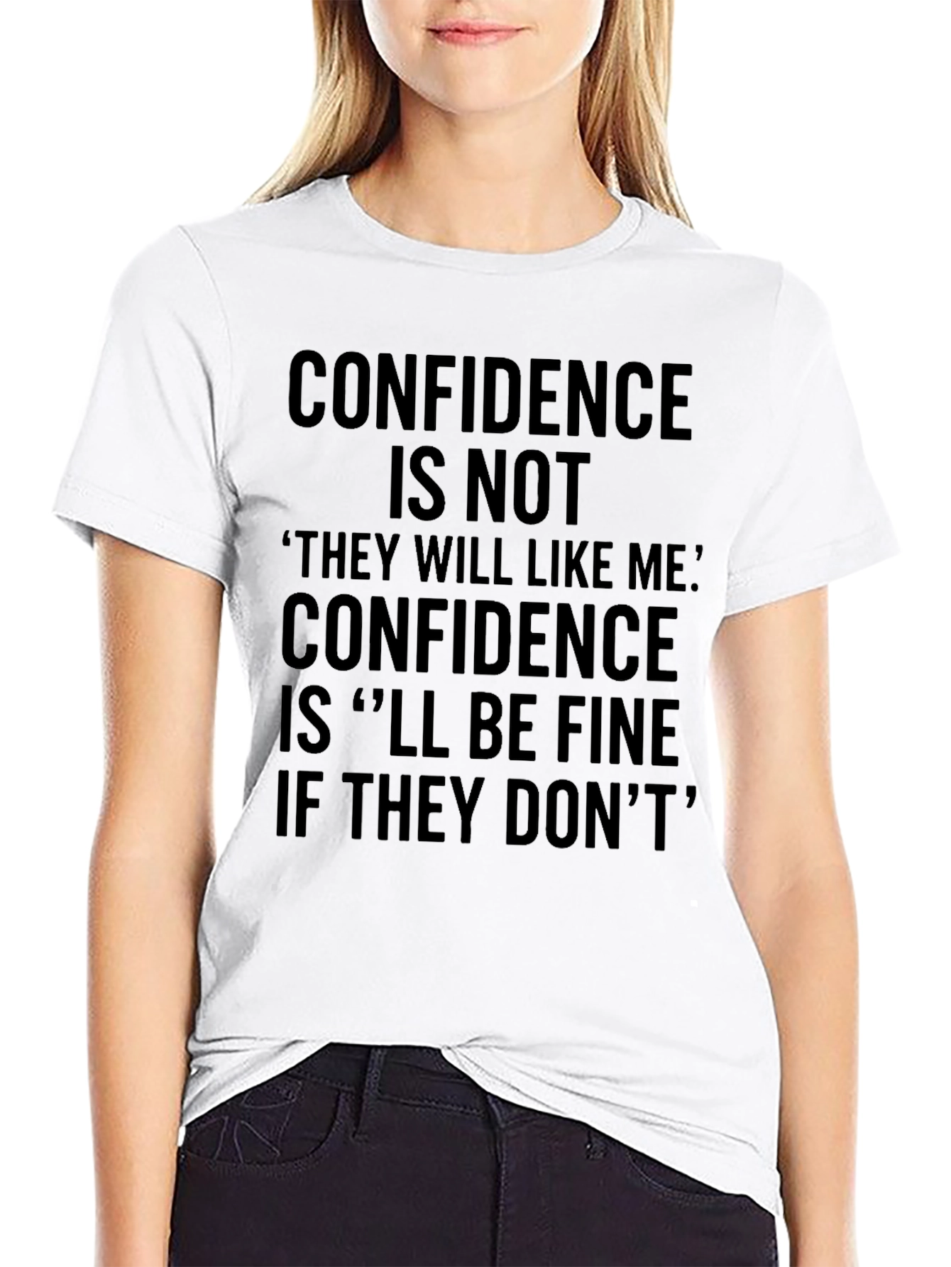 Black Confidence Graphic Black T-Shirt - Inspirational Slogan Tee view 9