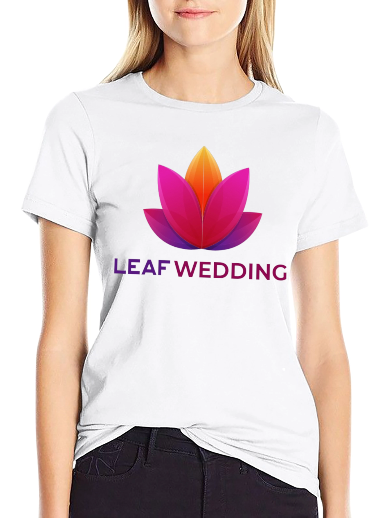 Black Leaf Wedding Graphic T-Shirt view 9
