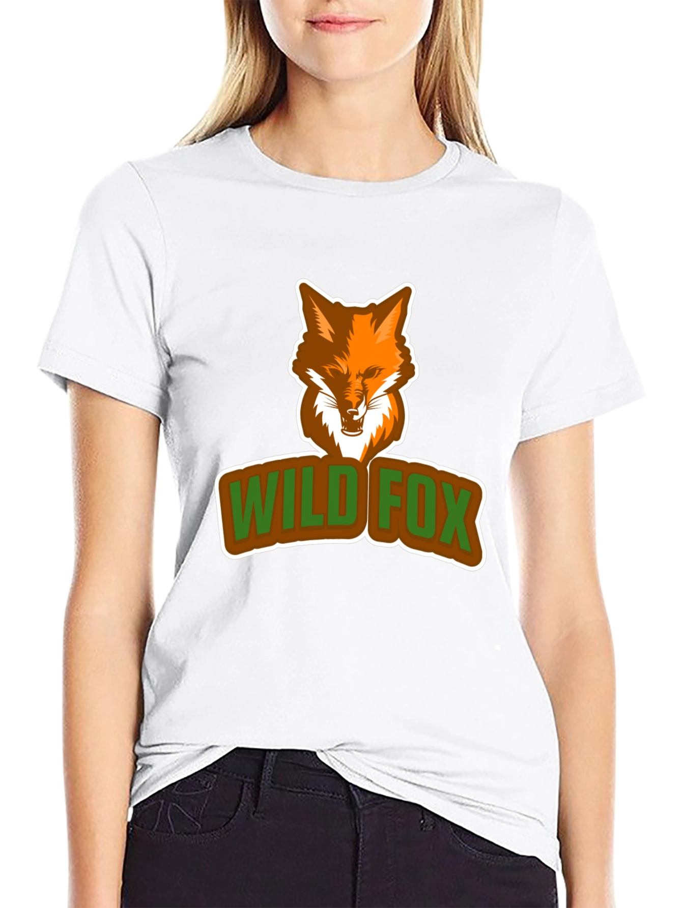 Black Wild Fox Graphic Tee - Stylish Animal Print T-Shirt view 9