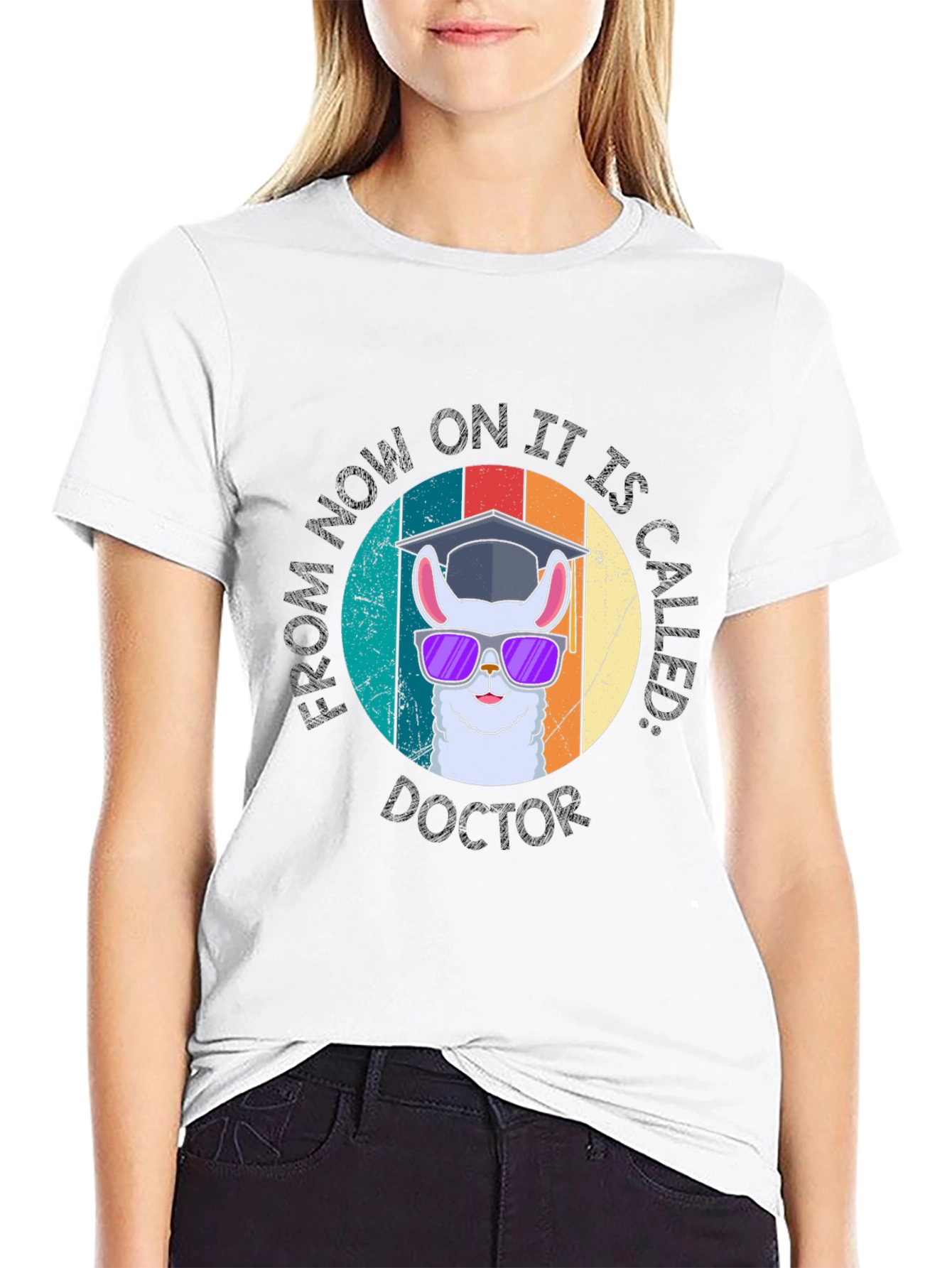 Black Llama Doctor Graduation T-Shirt view 9