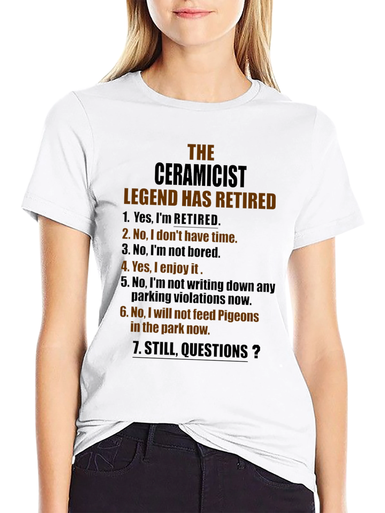 Black Retired Ceramicist Legend T-Shirt: Funny Retirement Gift view 9