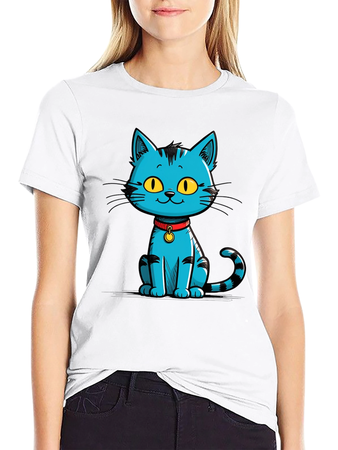Black Cool Cat Graphic T-Shirt view 9
