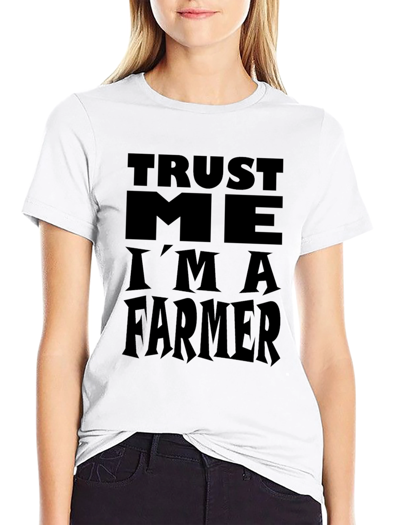 Black Trust Me I'm A Farmer Black Graphic T-Shirt view 9