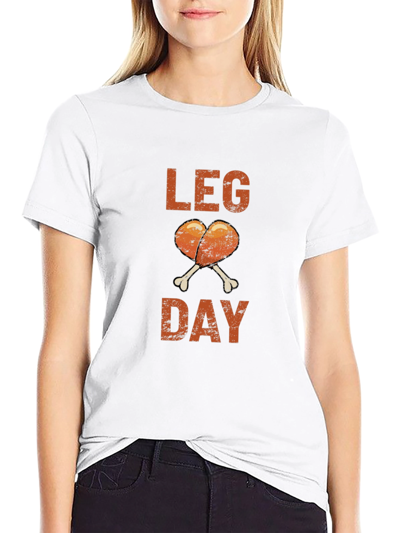 Black Leg Day Chicken Drumstick Graphic Tee view 9
