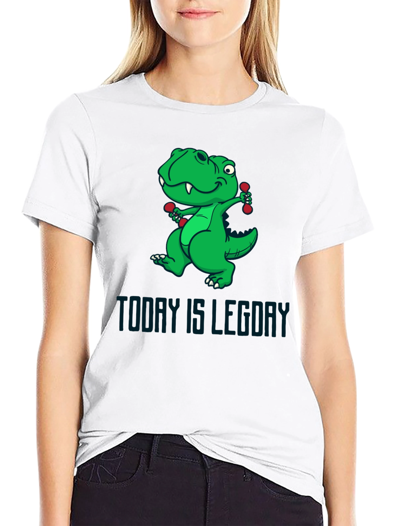 Black Dino Leg Day T-Shirt - Funny Workout Tee view 9