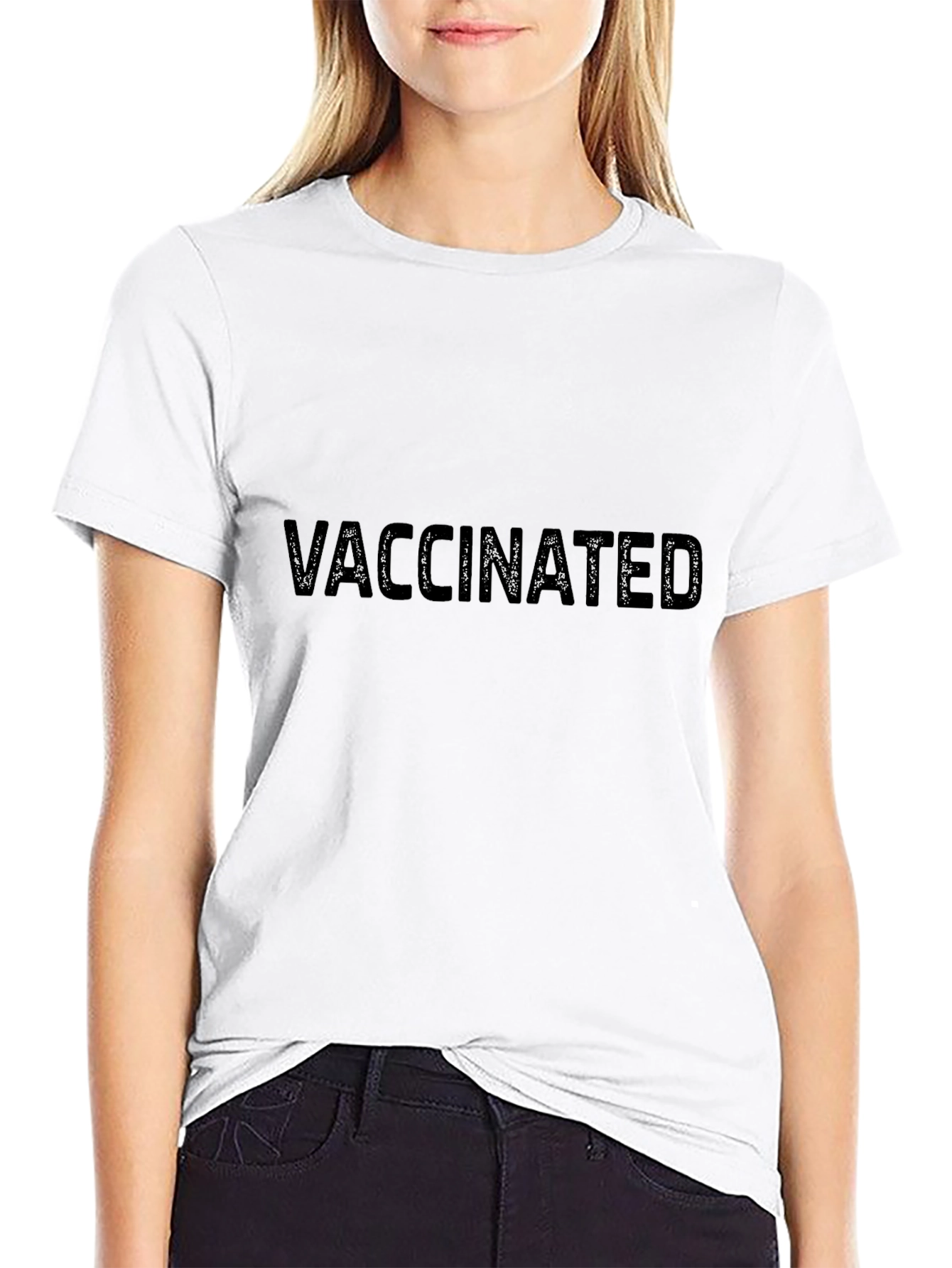 Black Vaccinated Black T-Shirt view 9