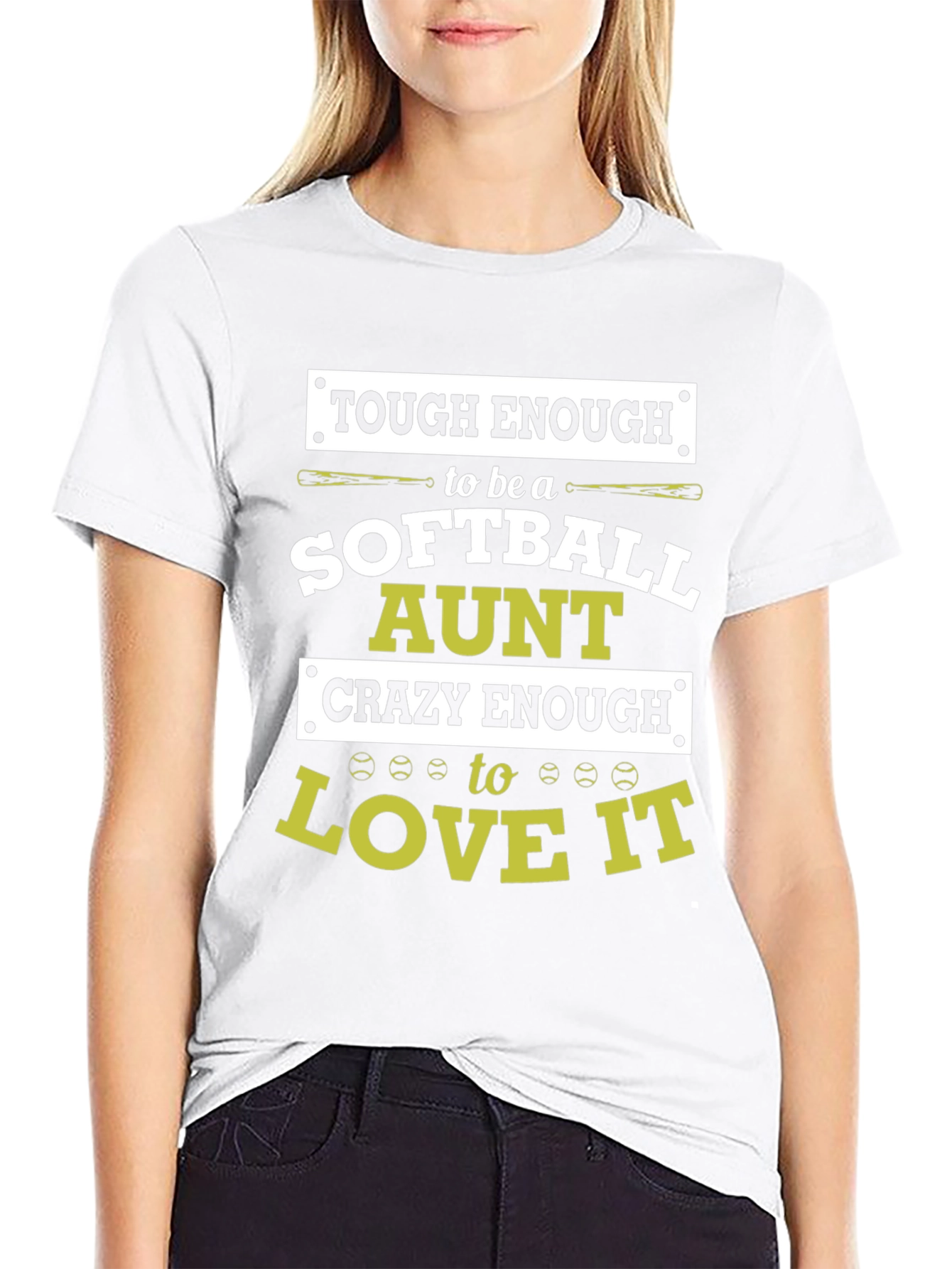 Black Softball Aunt T-Shirt: Tough & Crazy Enough to Love It view 9