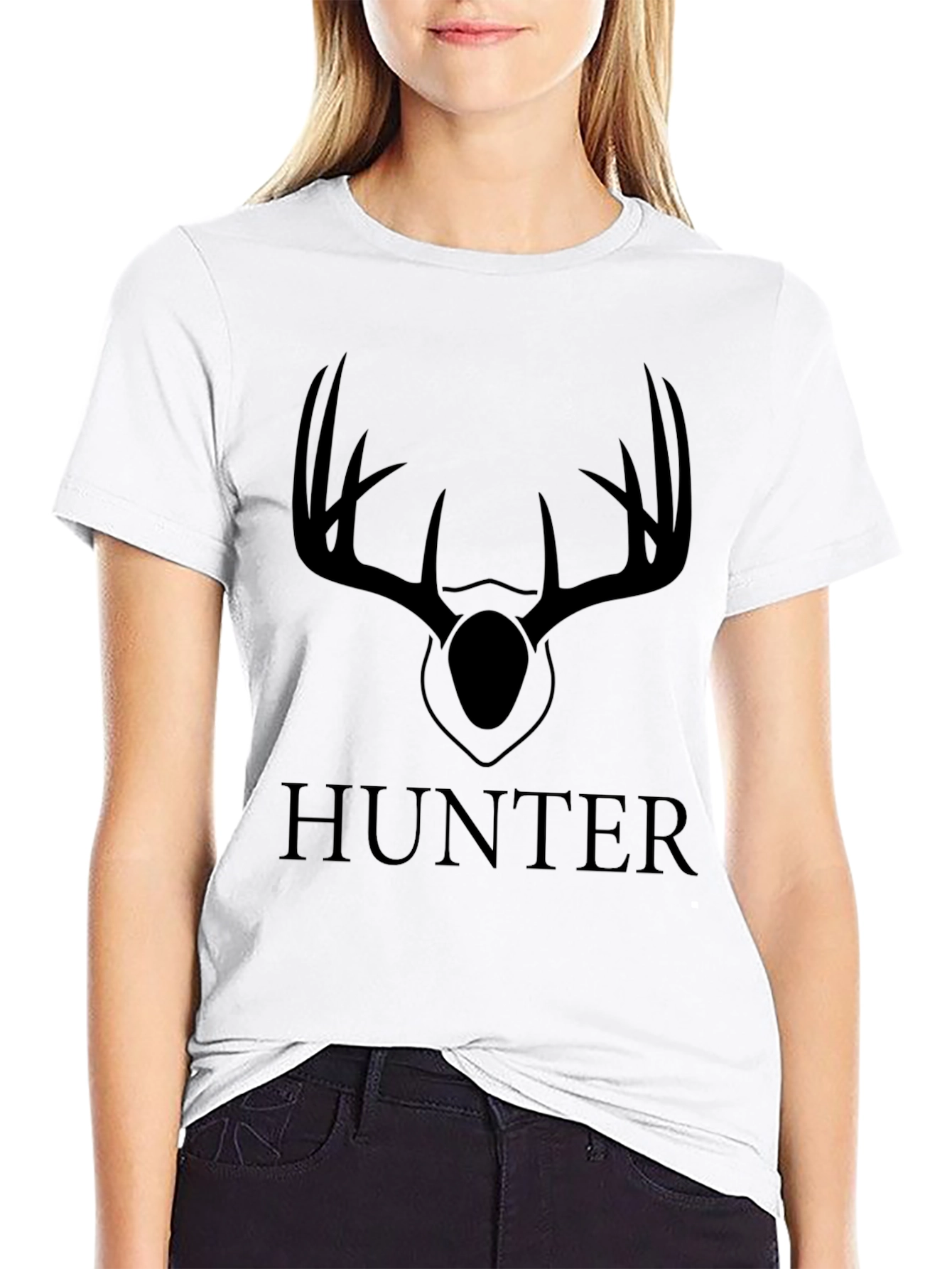 Black Hunter Antler Graphic Tee - Men's Black T-Shirt view 9