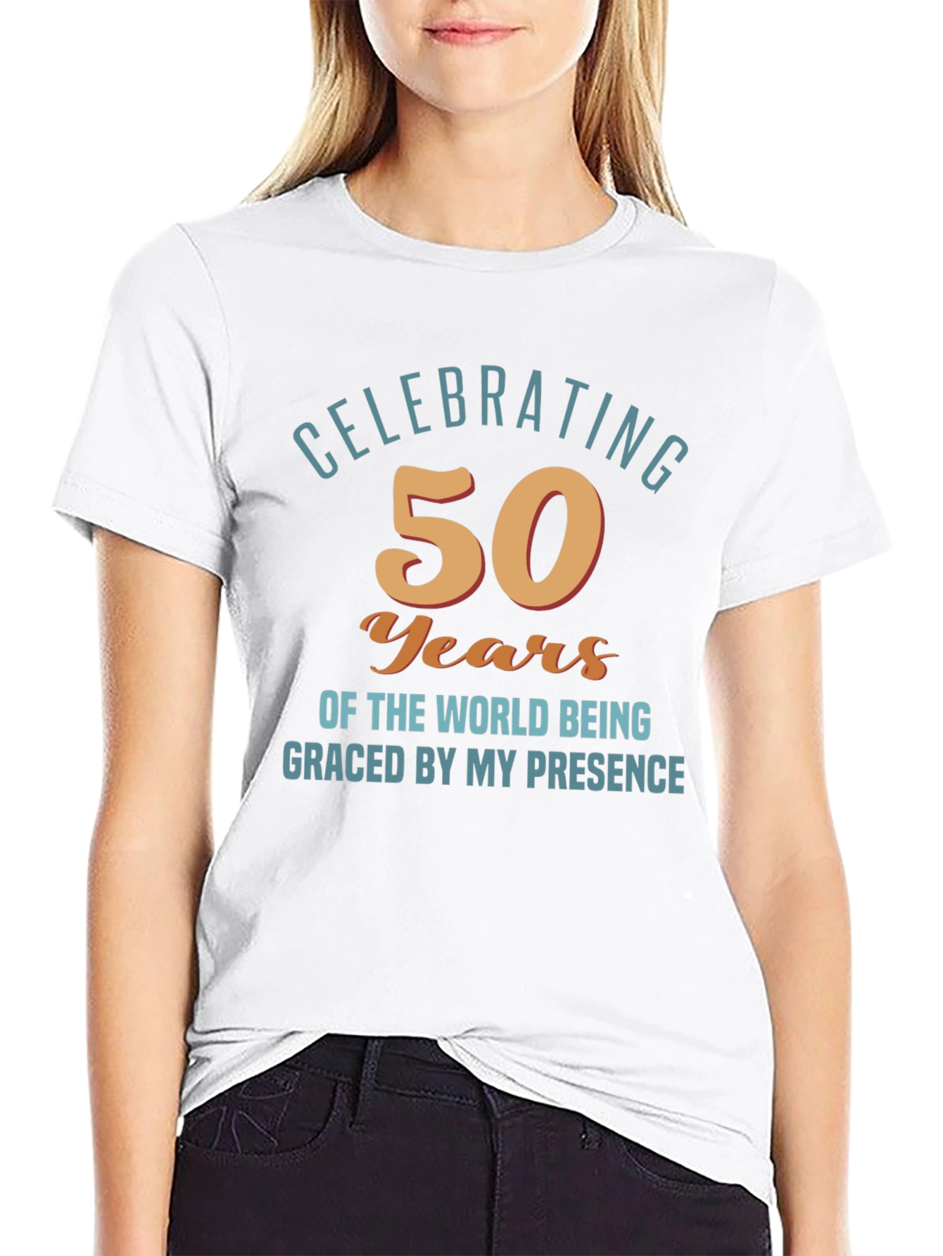 Black Celebrating 50 Years Funny Birthday T-Shirt view 9